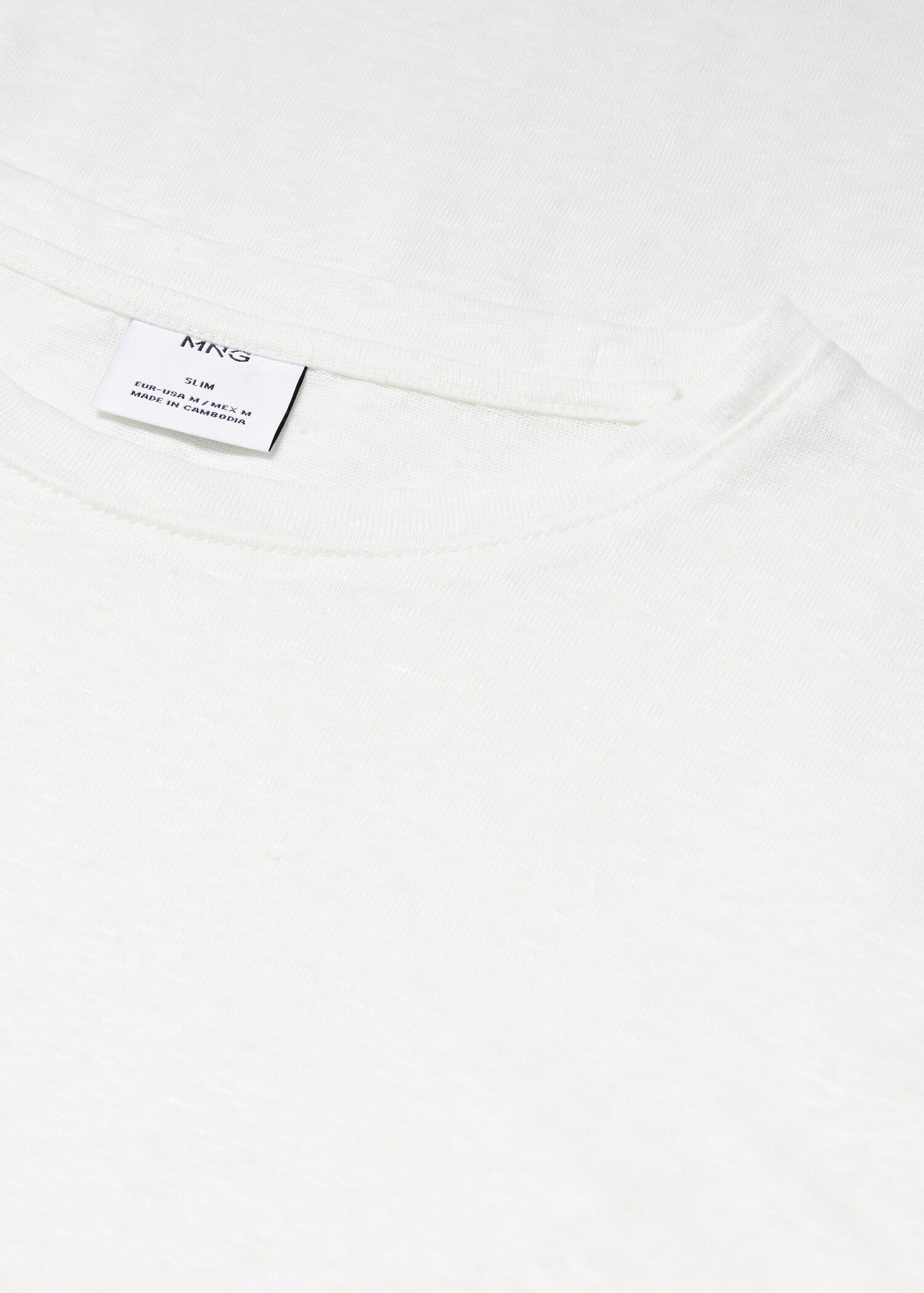 100% linen slim-fit t-shirt - Details of the article 8