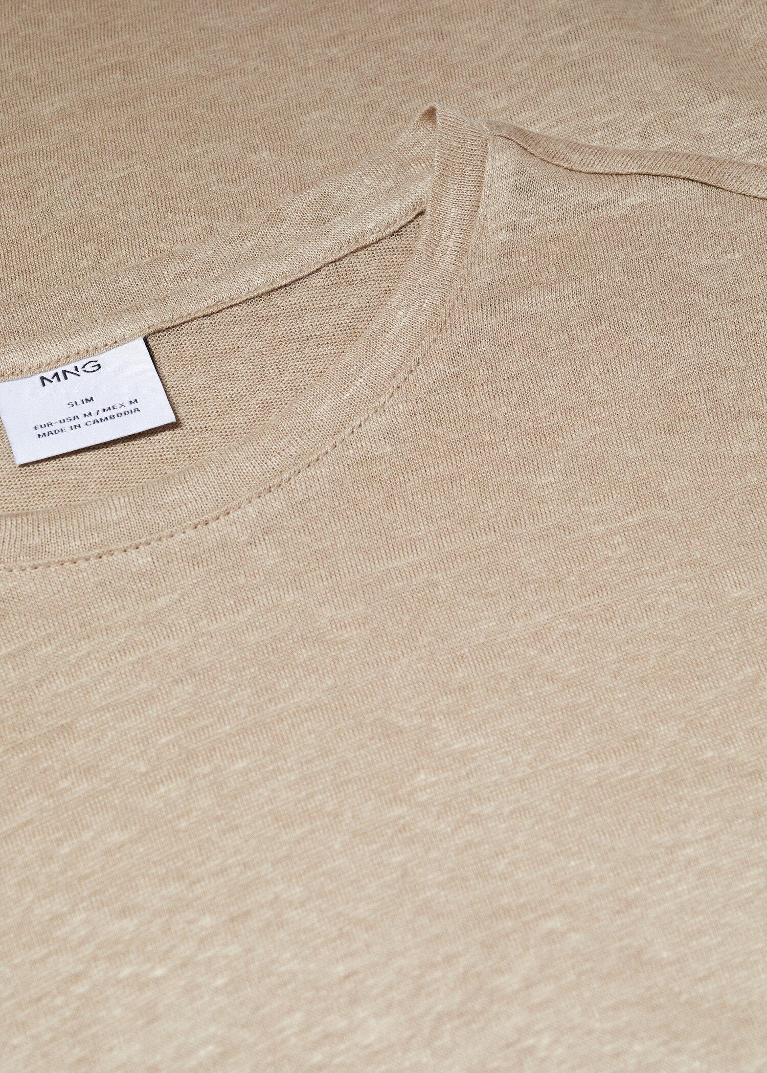 100% linen slim-fit t-shirt - Details of the article 8