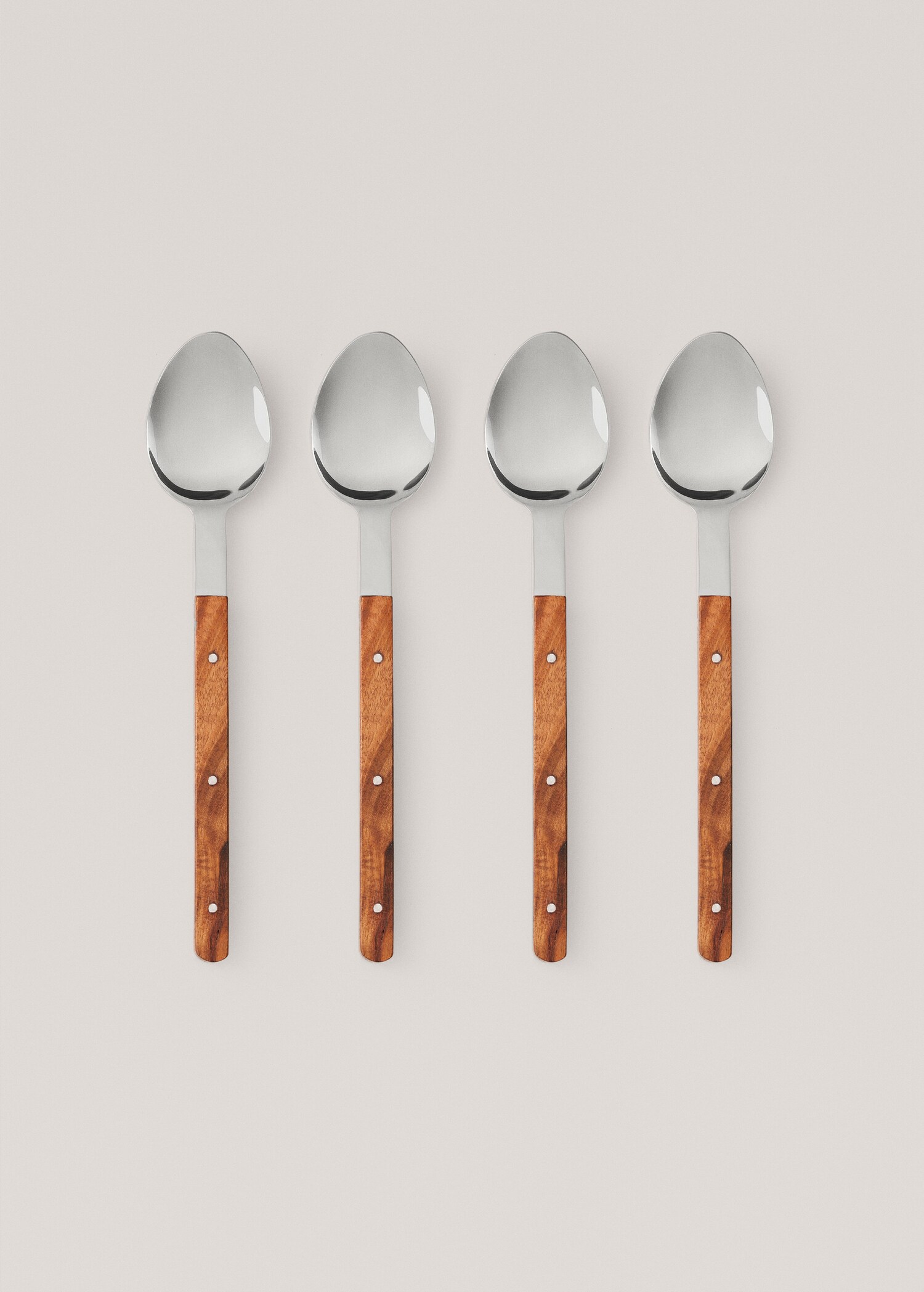Pack of 4 wooden-handle spoons - Article without model