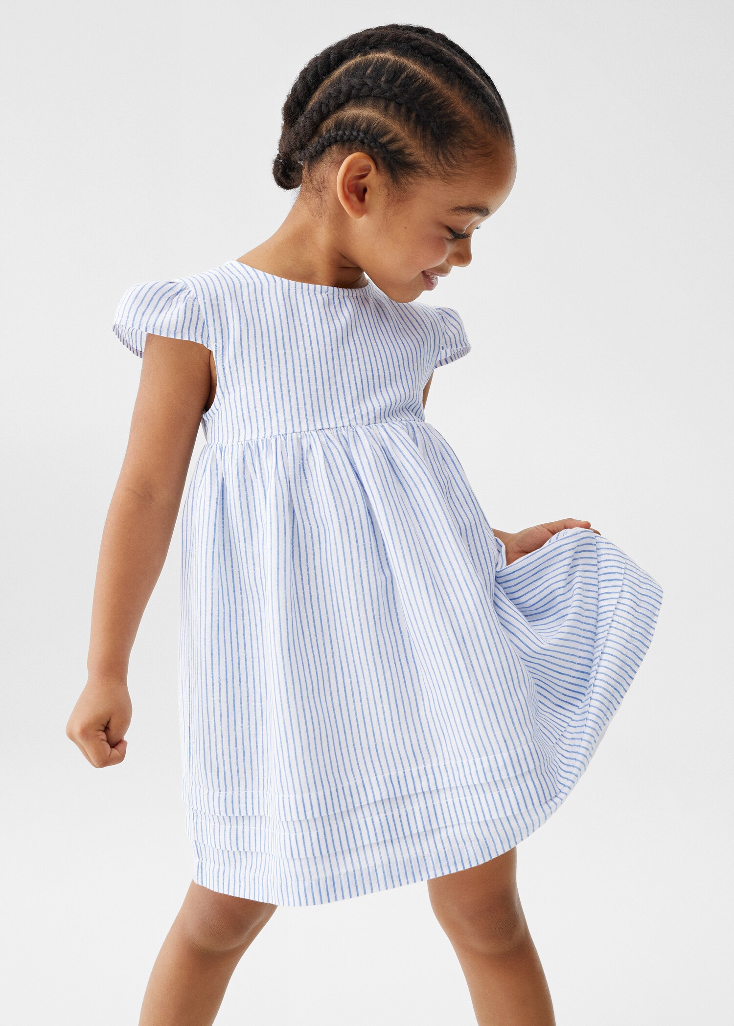Striped ruffle dress - Medium plane