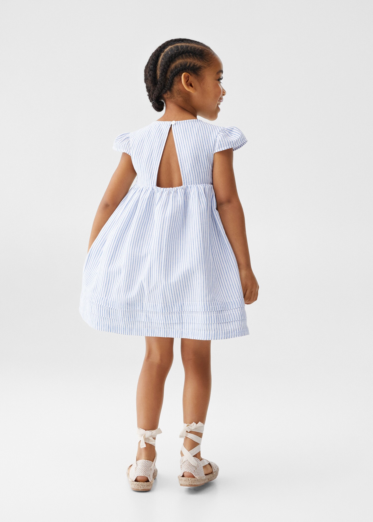 Striped ruffle dress - Reverse of the article