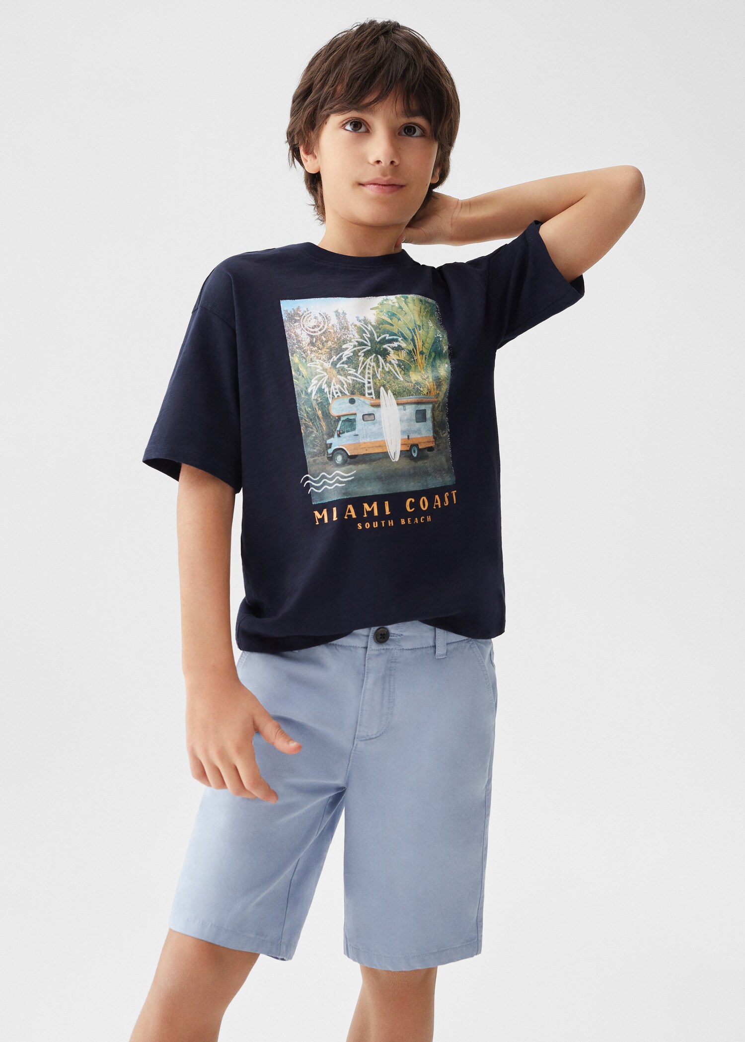Bermudas slim fit chino algodón - Plano medio