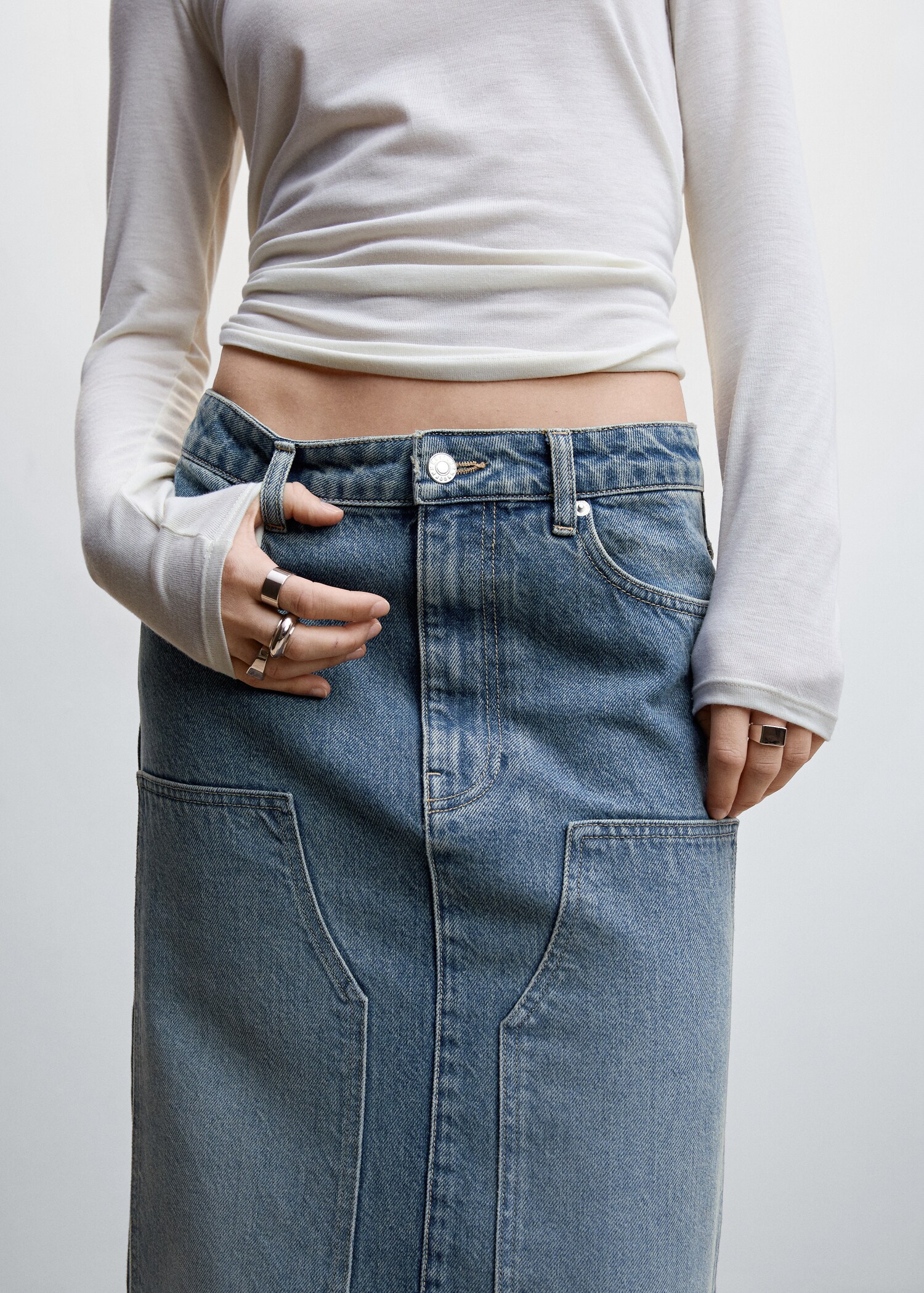Slit denim skirt - Details of the article 6