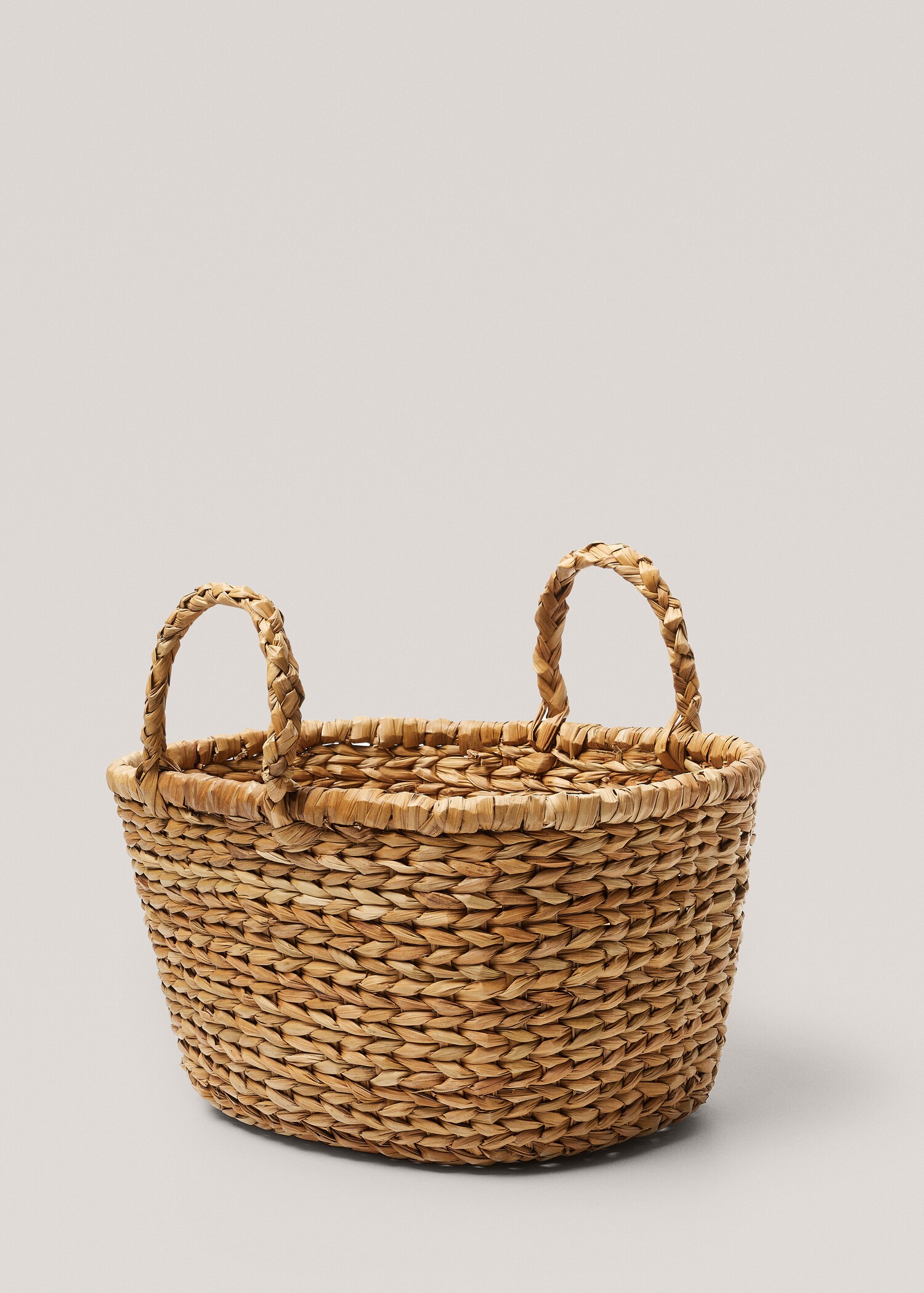 Mand met handvaten van natuurvezels 30x30x15 cm - Middenvlak