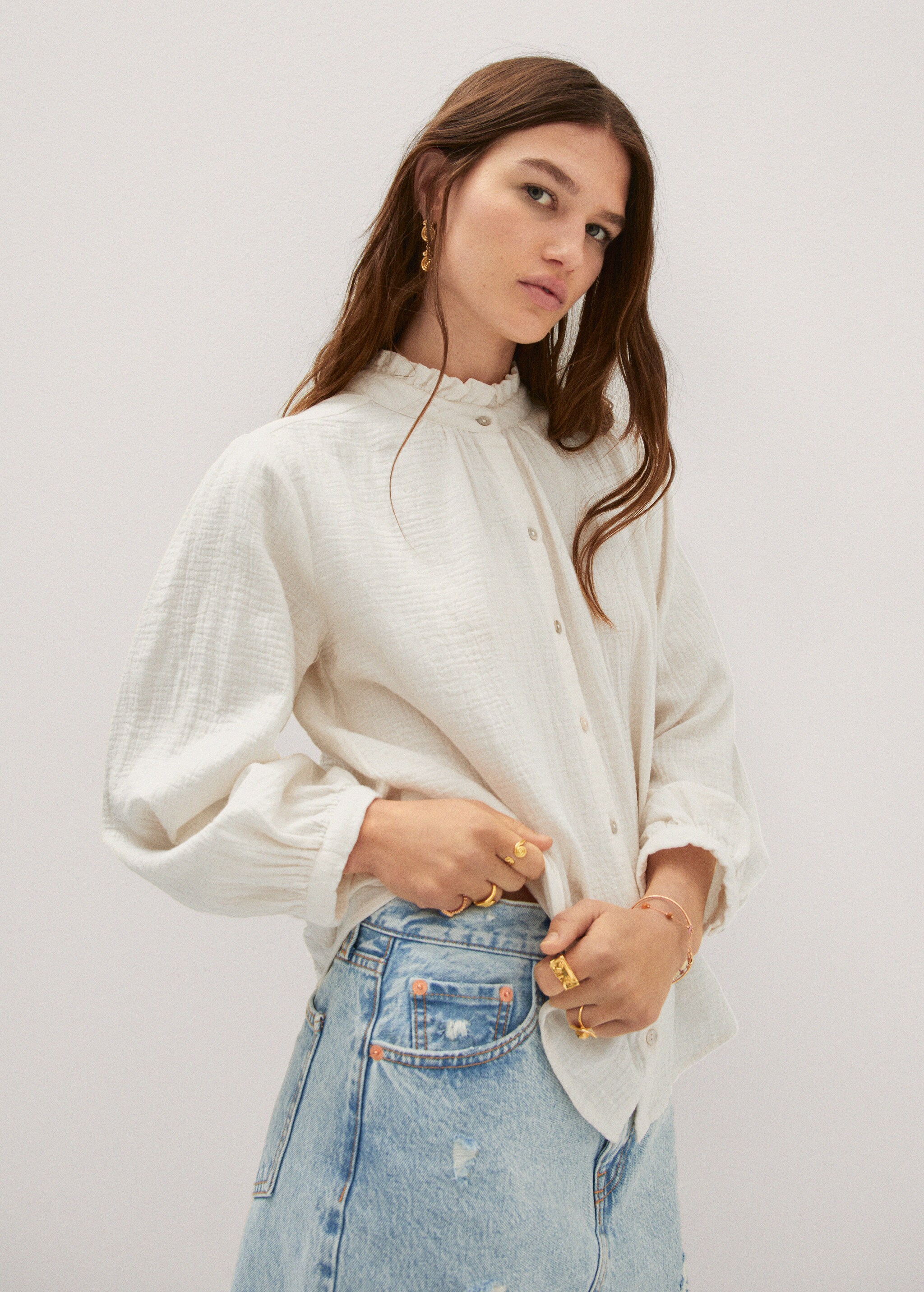 Textured oversize shirt - Details of the article 2