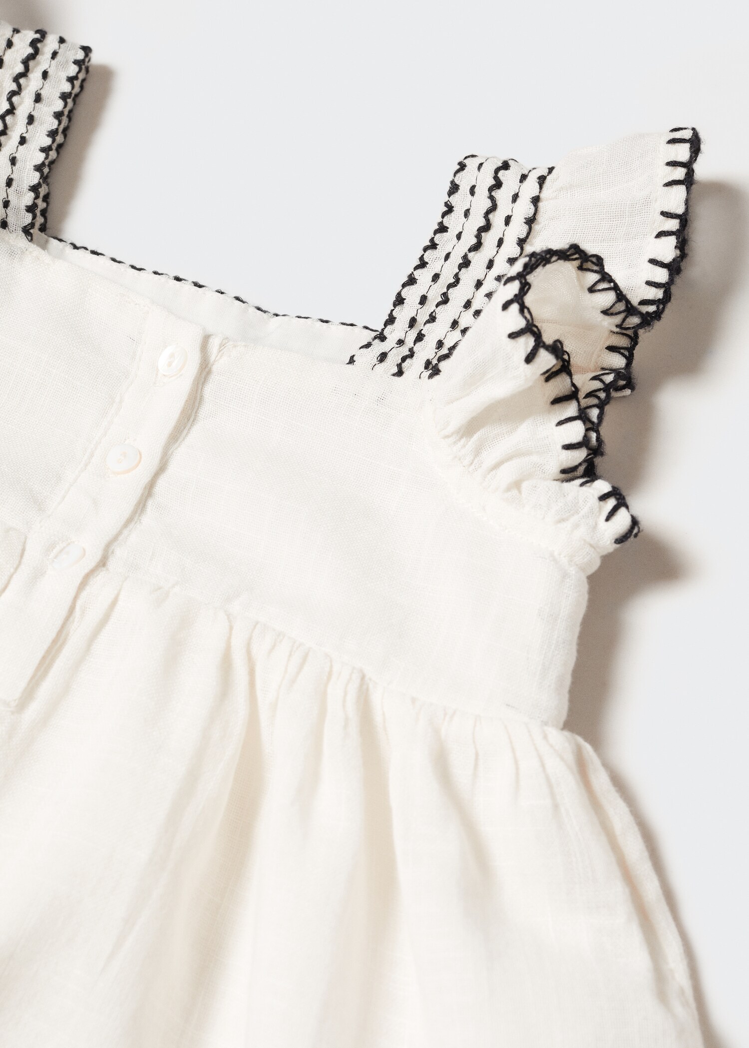 Textured cotton-blend dress - Details of the article 0