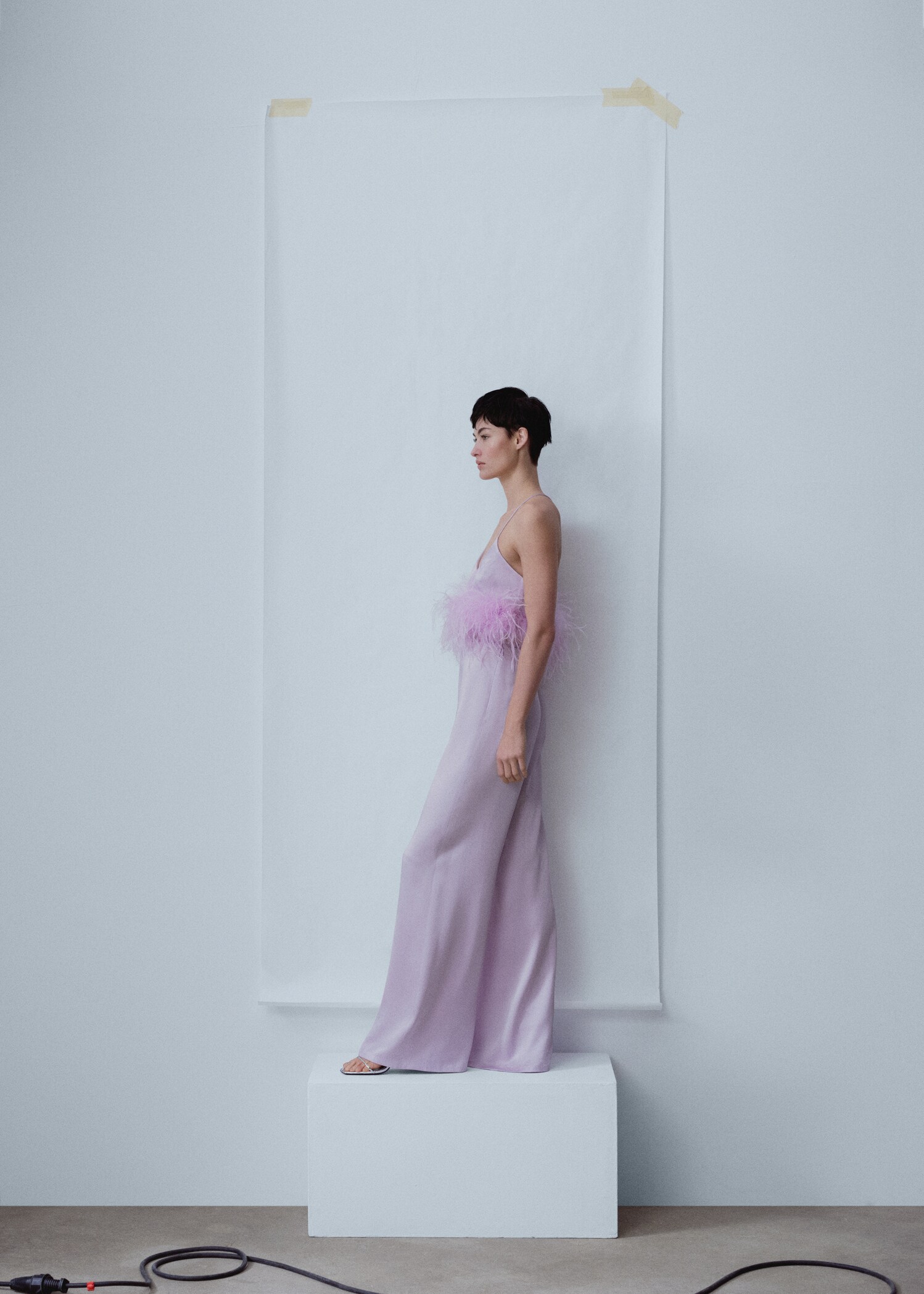Satin palazzo trousers - Details of the article 1