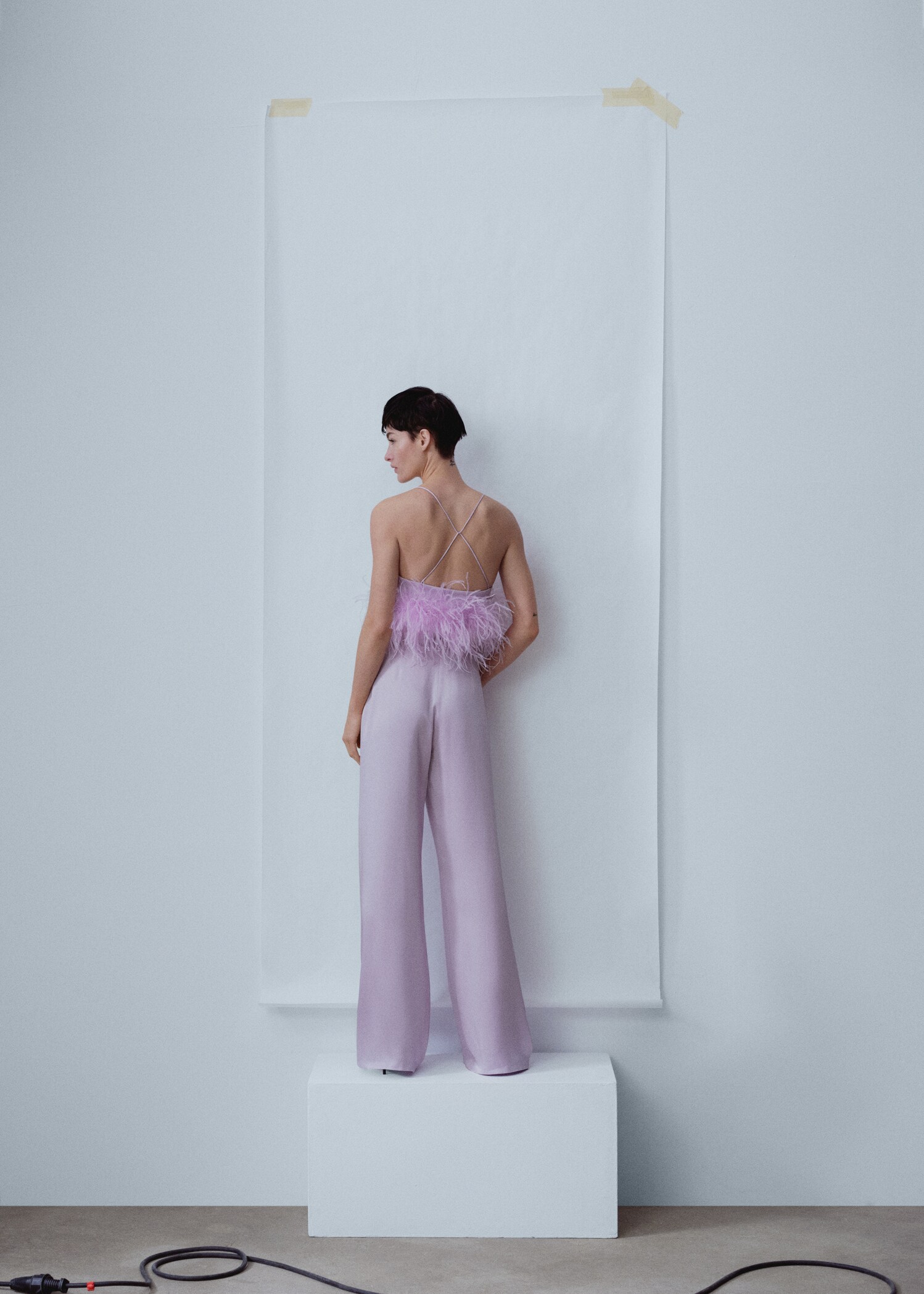Satin palazzo trousers - Reverse of the article
