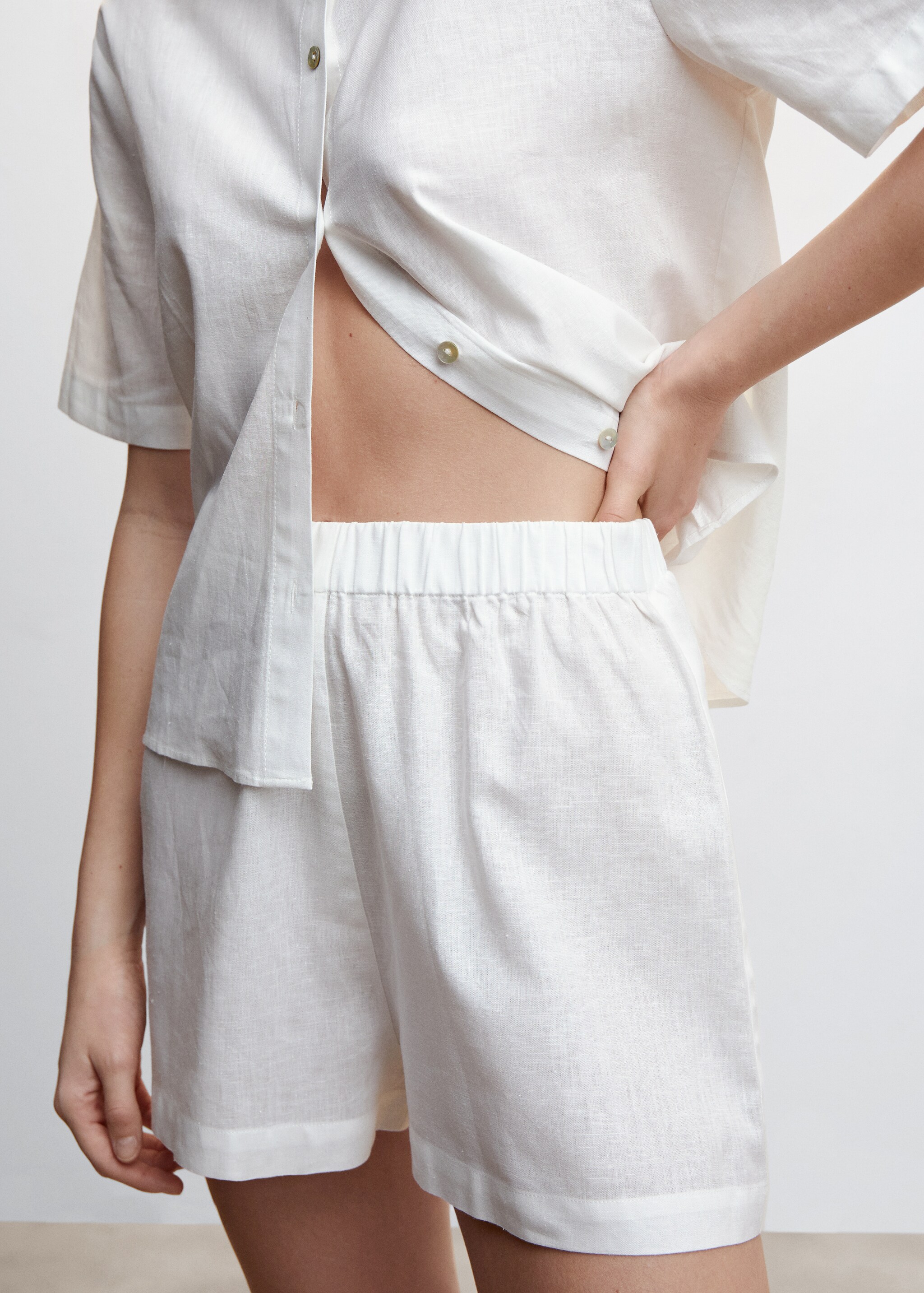Linen pajama shorts - Details of the article 6