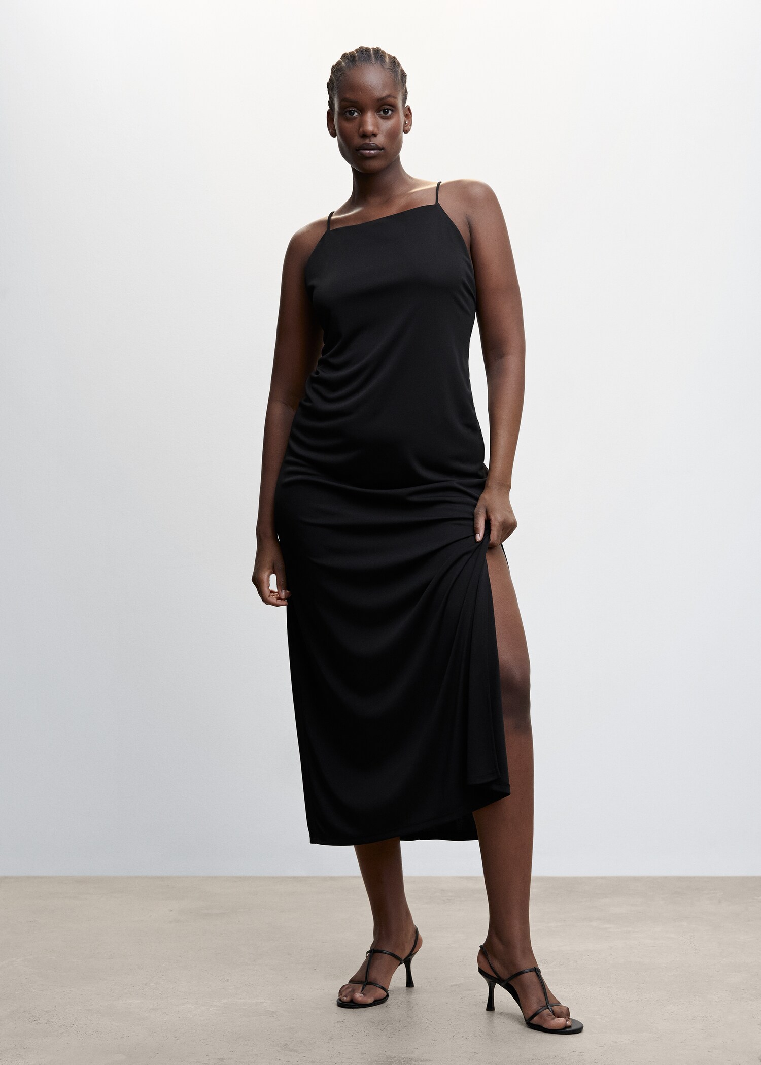 Bodycon női ruha, hátul ovális, mély nyakkivágással - A termék adatai 3