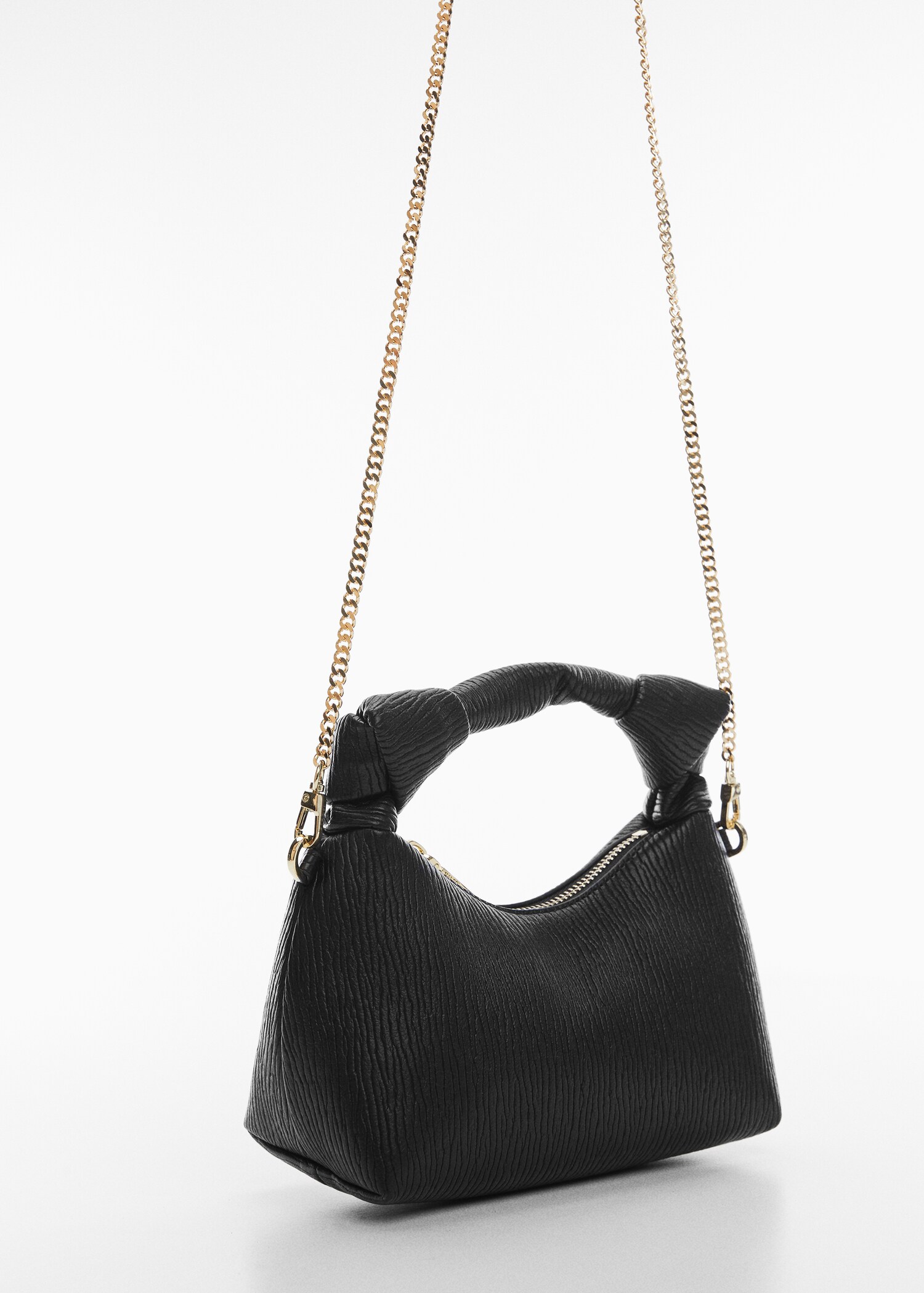 Textured knot handle bag - Medium plane