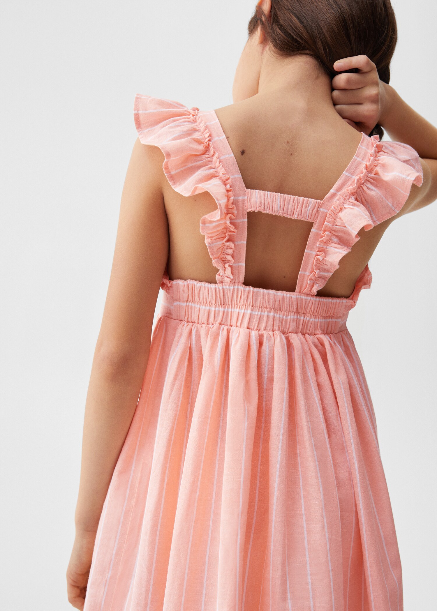 Striped linen dress - Reverse of the article