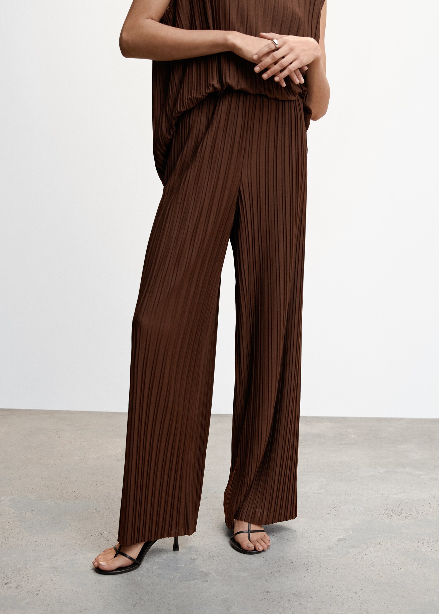 Pleated palazzo trousers - Medium plane