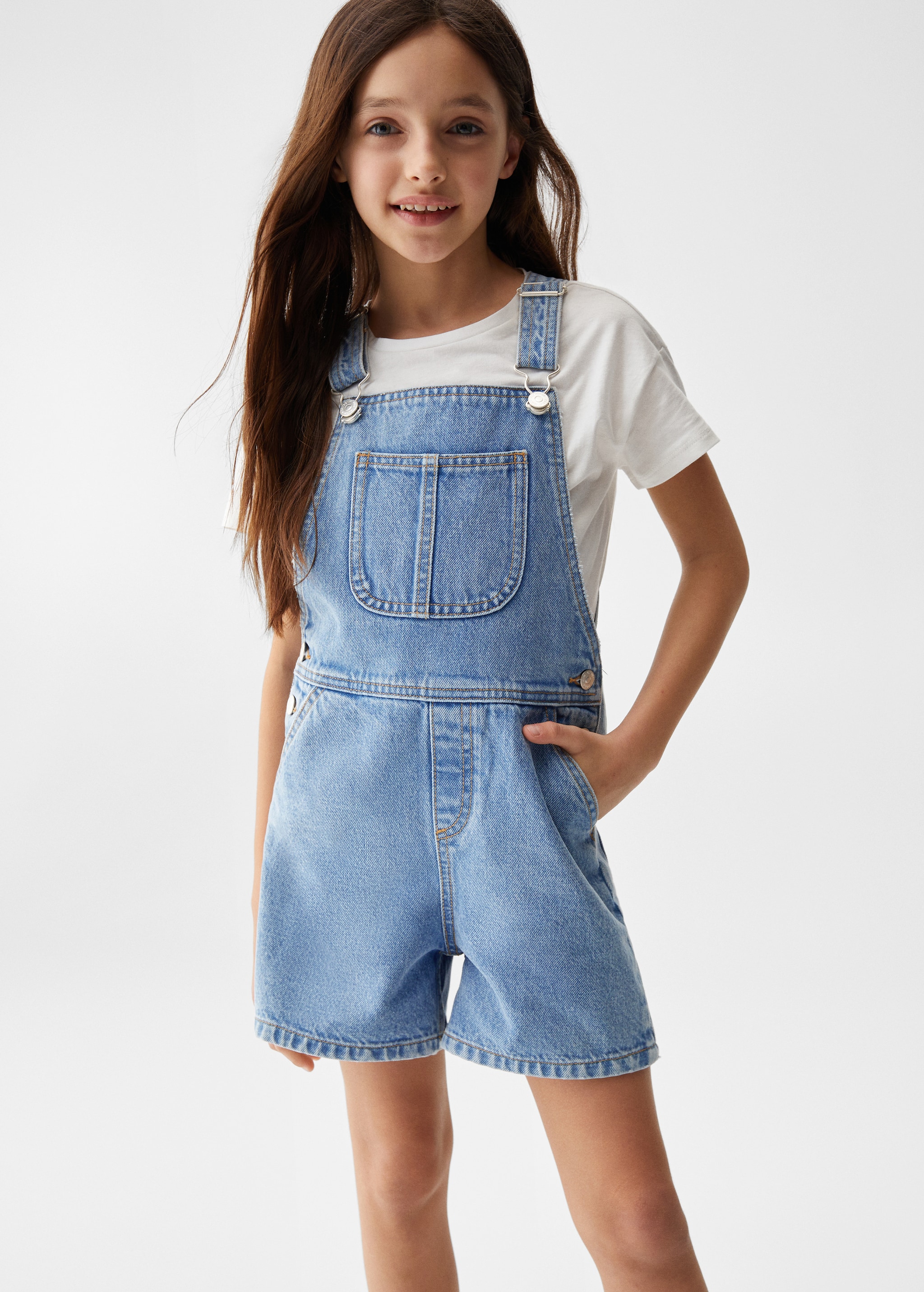 Short denim dungarees - Main Image