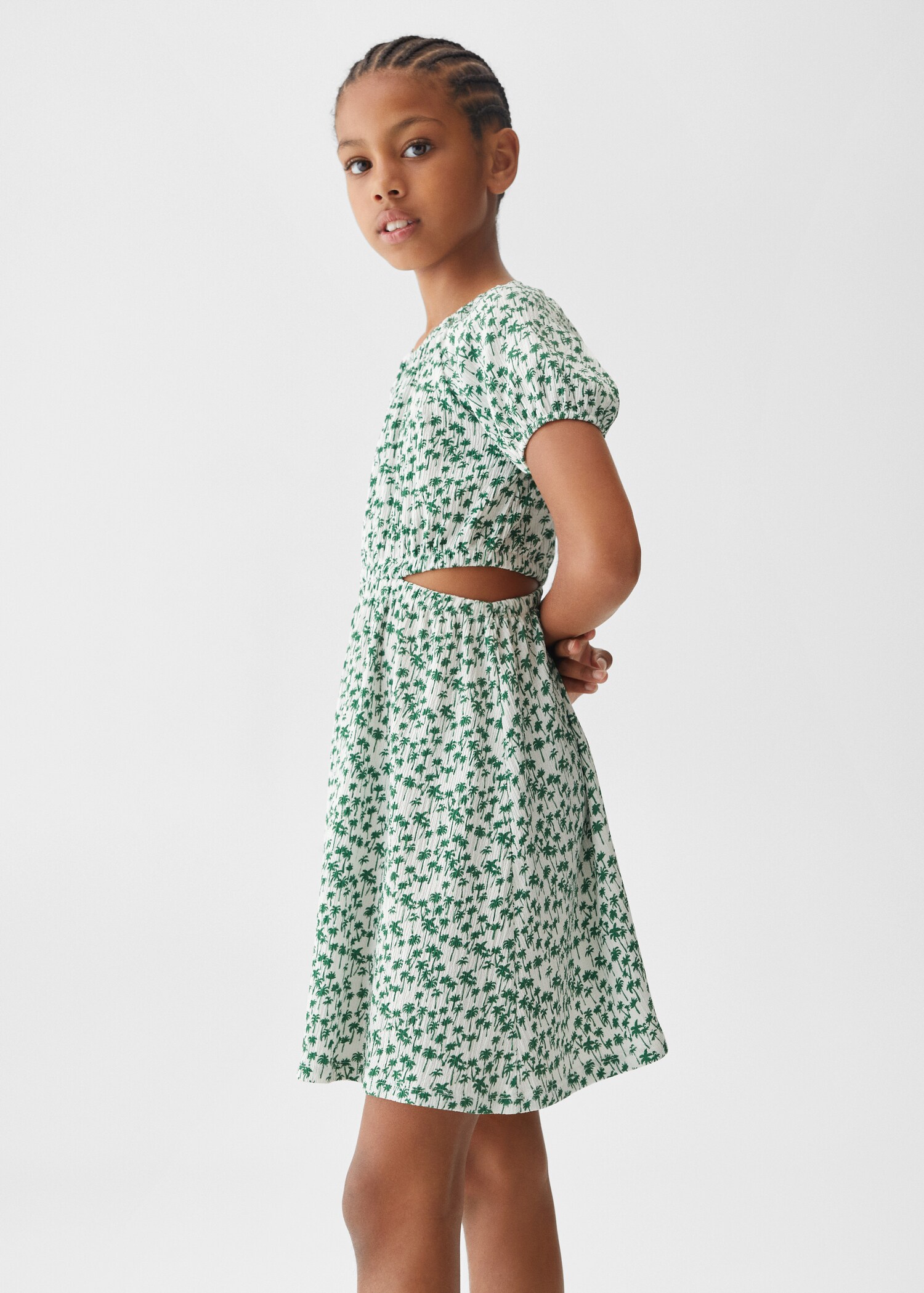 Printed cut-out detail dress - Medium plane