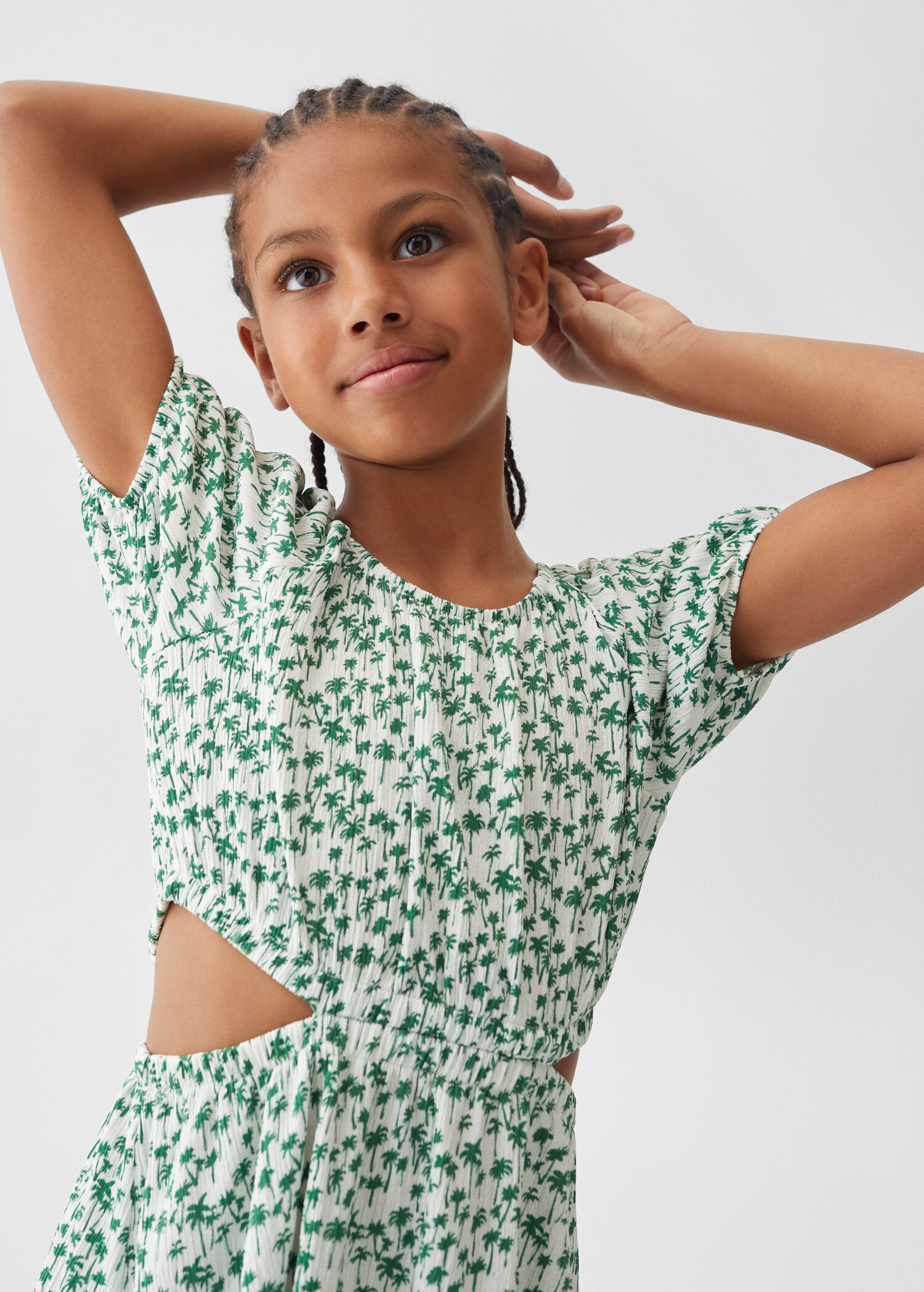 Printed cut-out detail dress - Details of the article 1