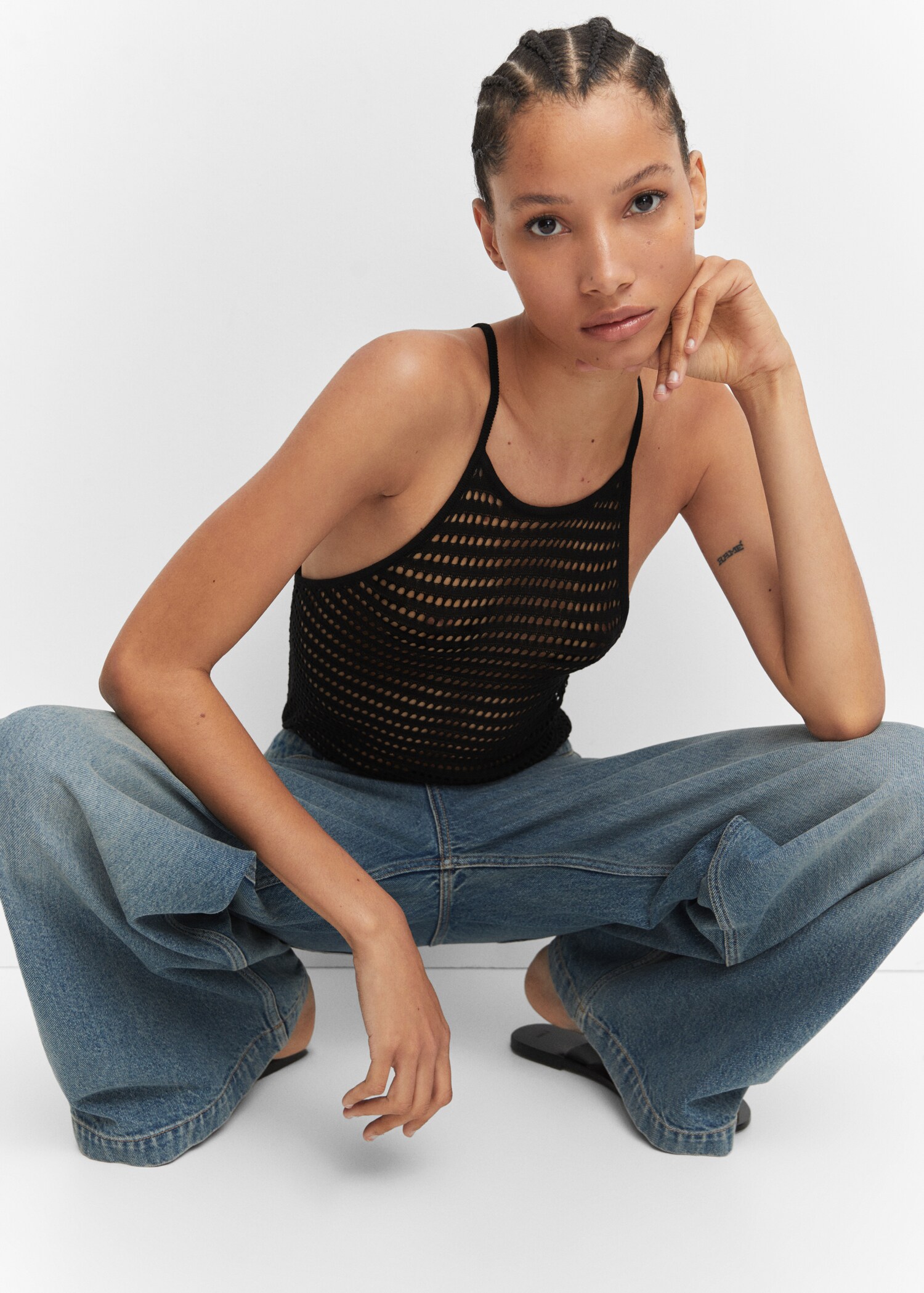 Halter-neck knitted top - Details of the article 2