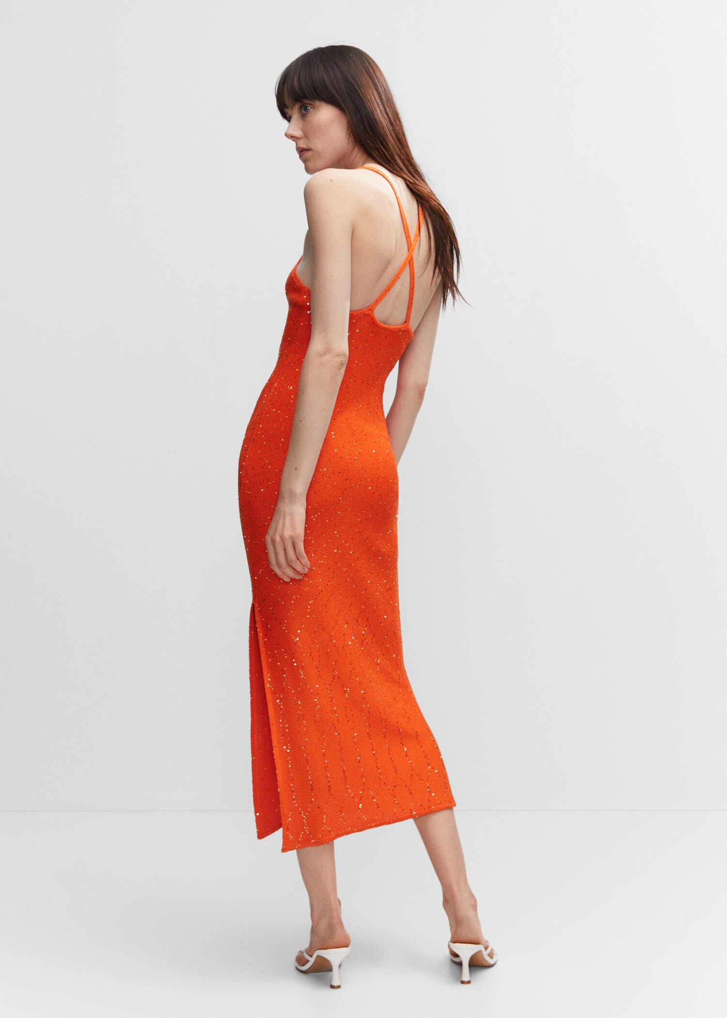 Vestido punto detalle lentejuelas - Reverso del artículo