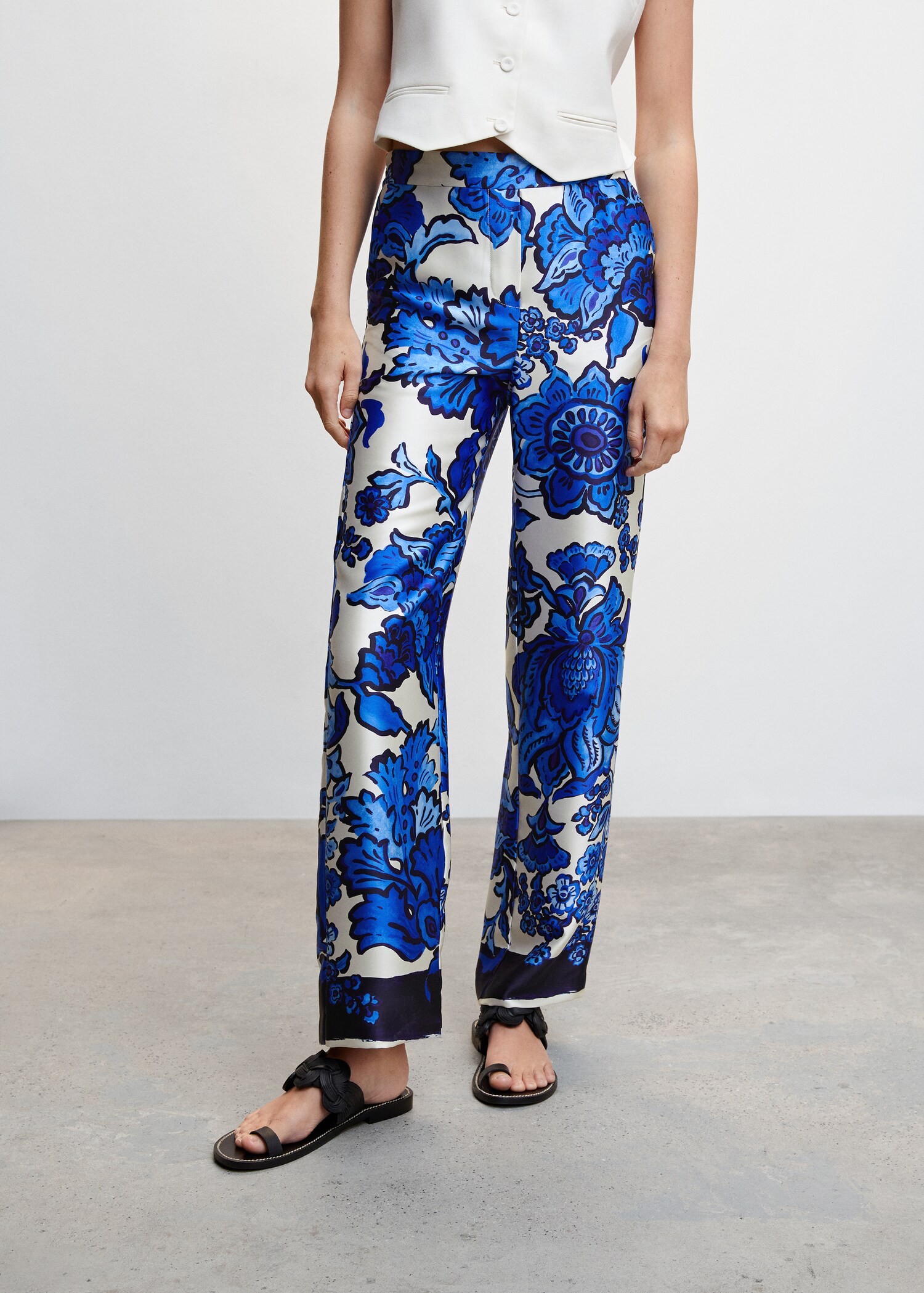 Floral satin pants - Medium plane