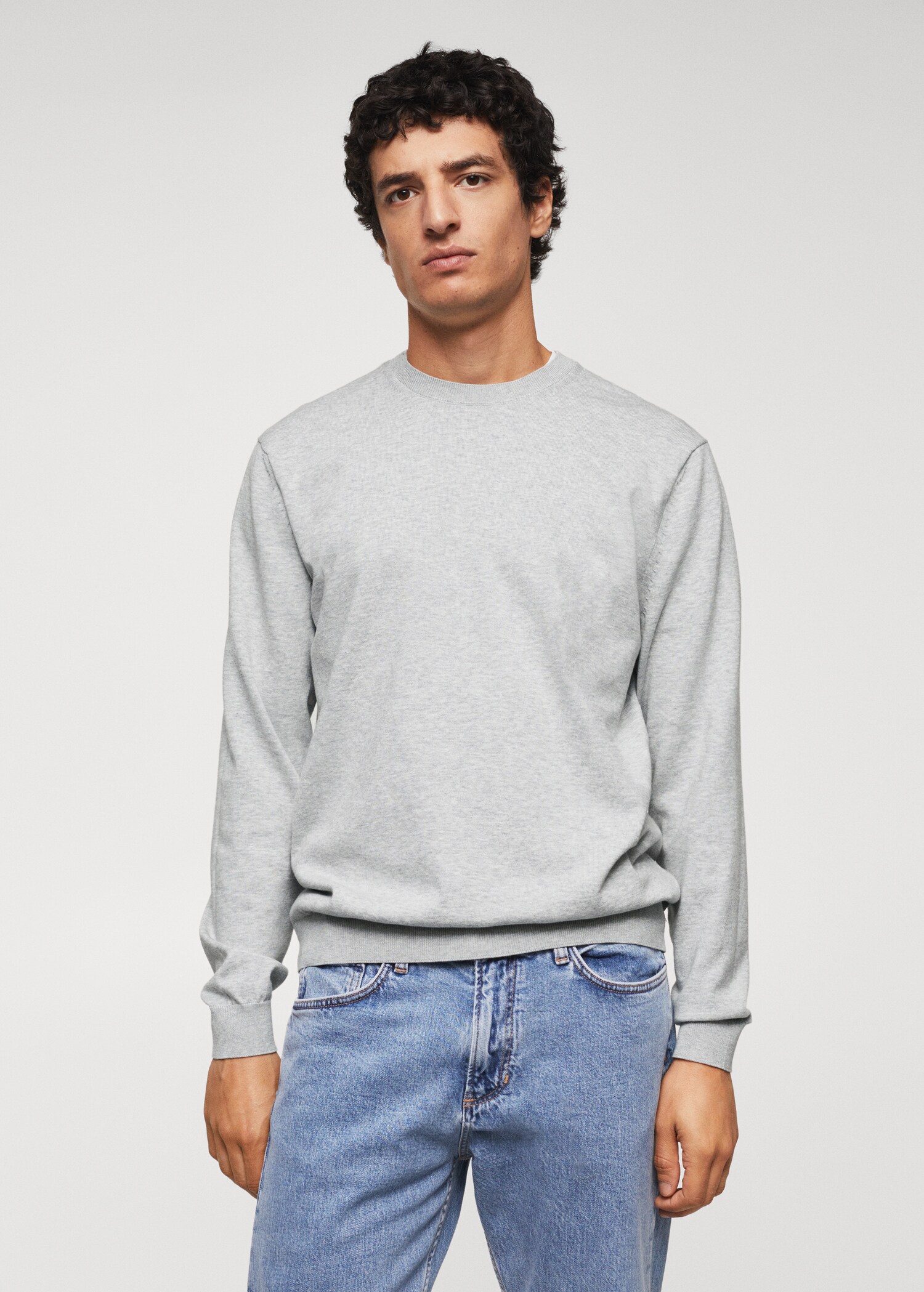 Fine-knit cotton sweater - Medium plane