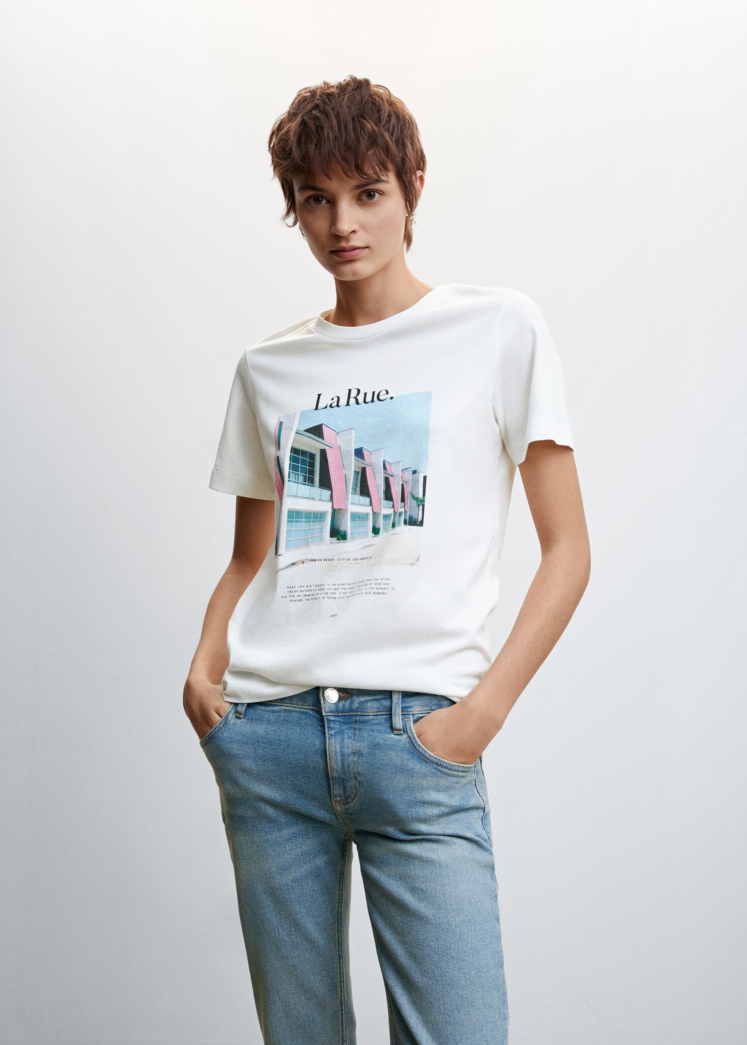 Camiseta estampada algodón - Plano medio
