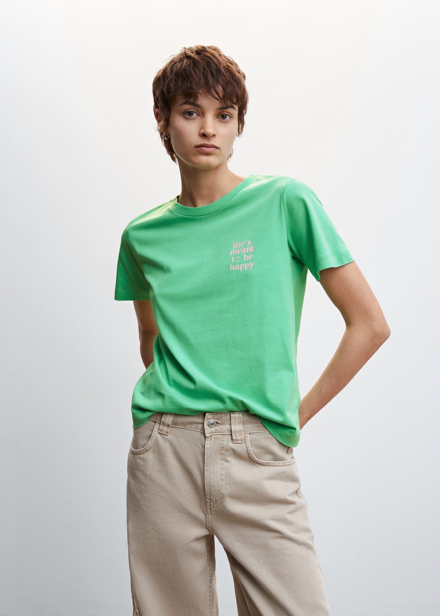 Camiseta estampada algodón - Plano medio