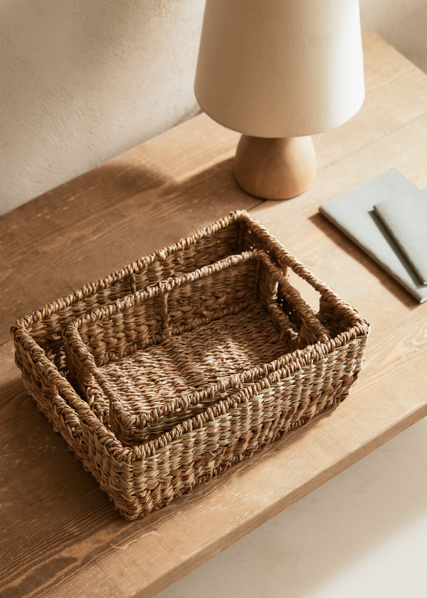 Coș dreptunghiular din fibre naturale 35x25x13 cm - Detaliu al articolului 8