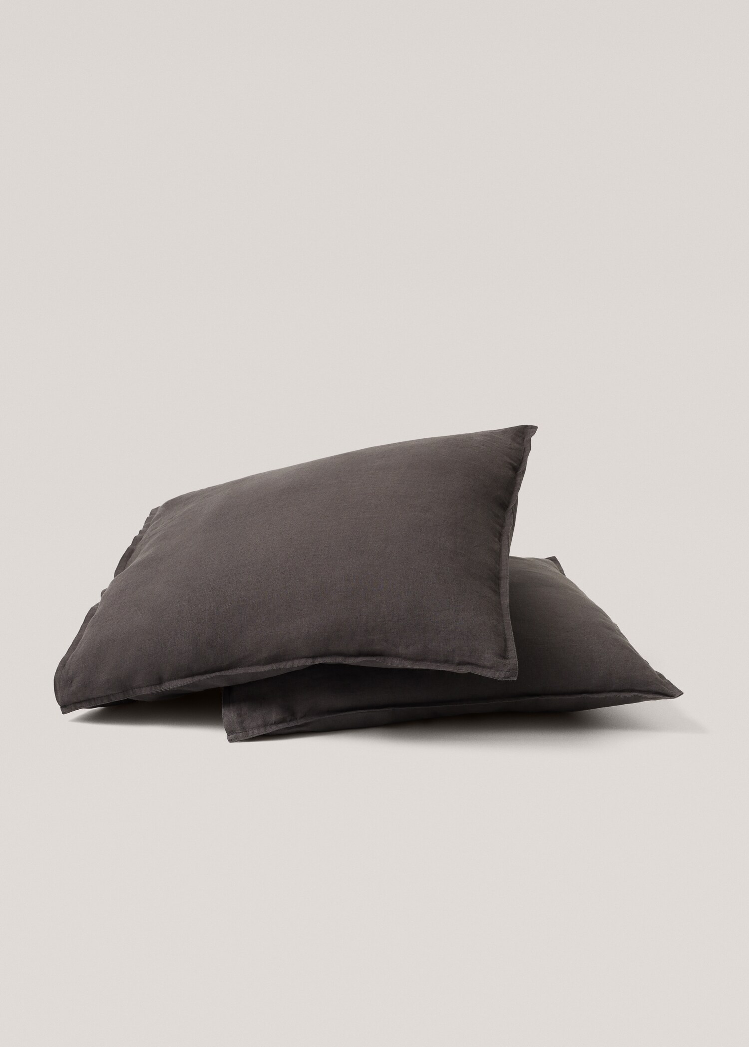 Lot de taies d’oreiller 100 % lin 60x60 cm - Plan moyen