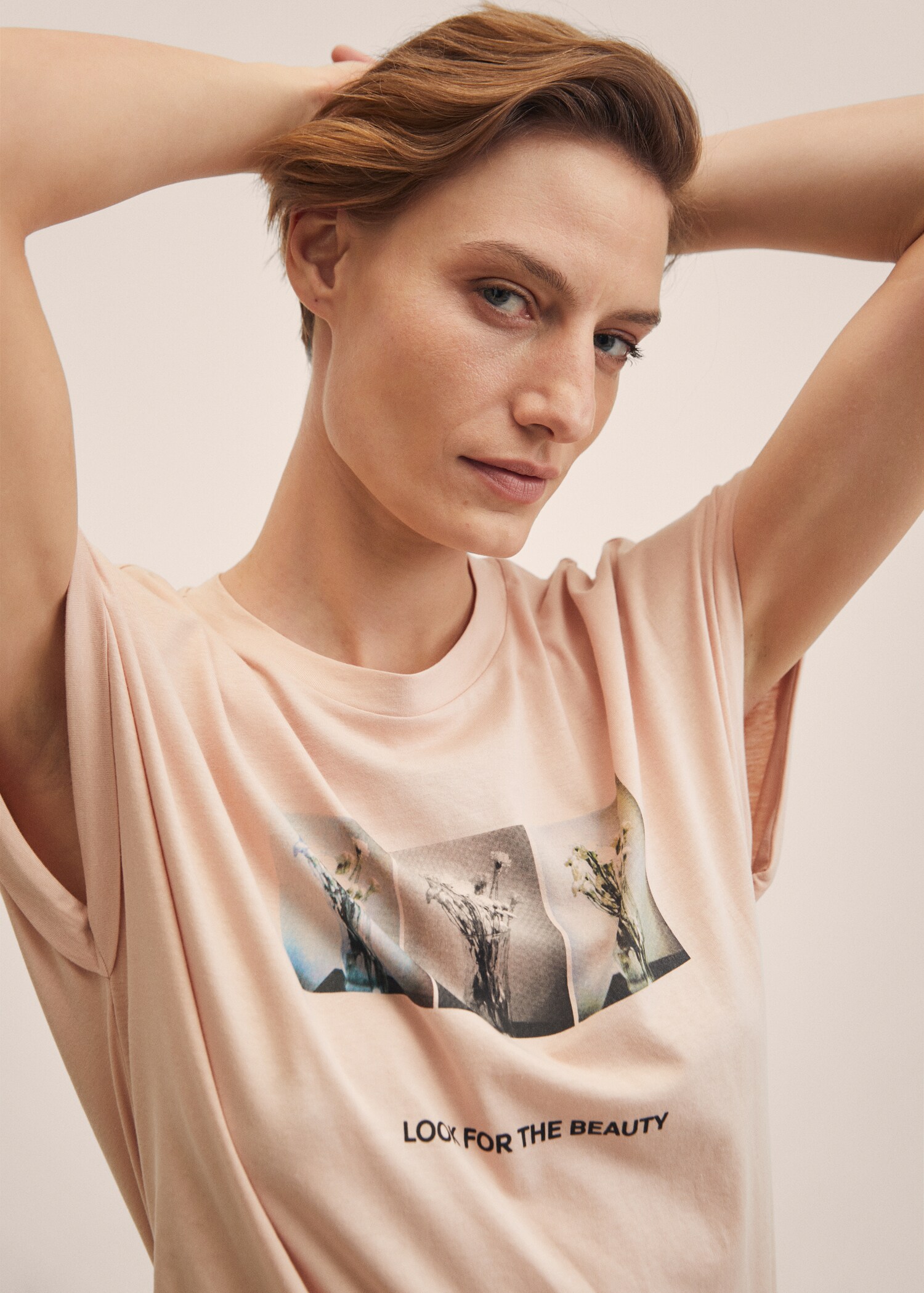 Printed cotton-blend t-shirt - Details of the article 1