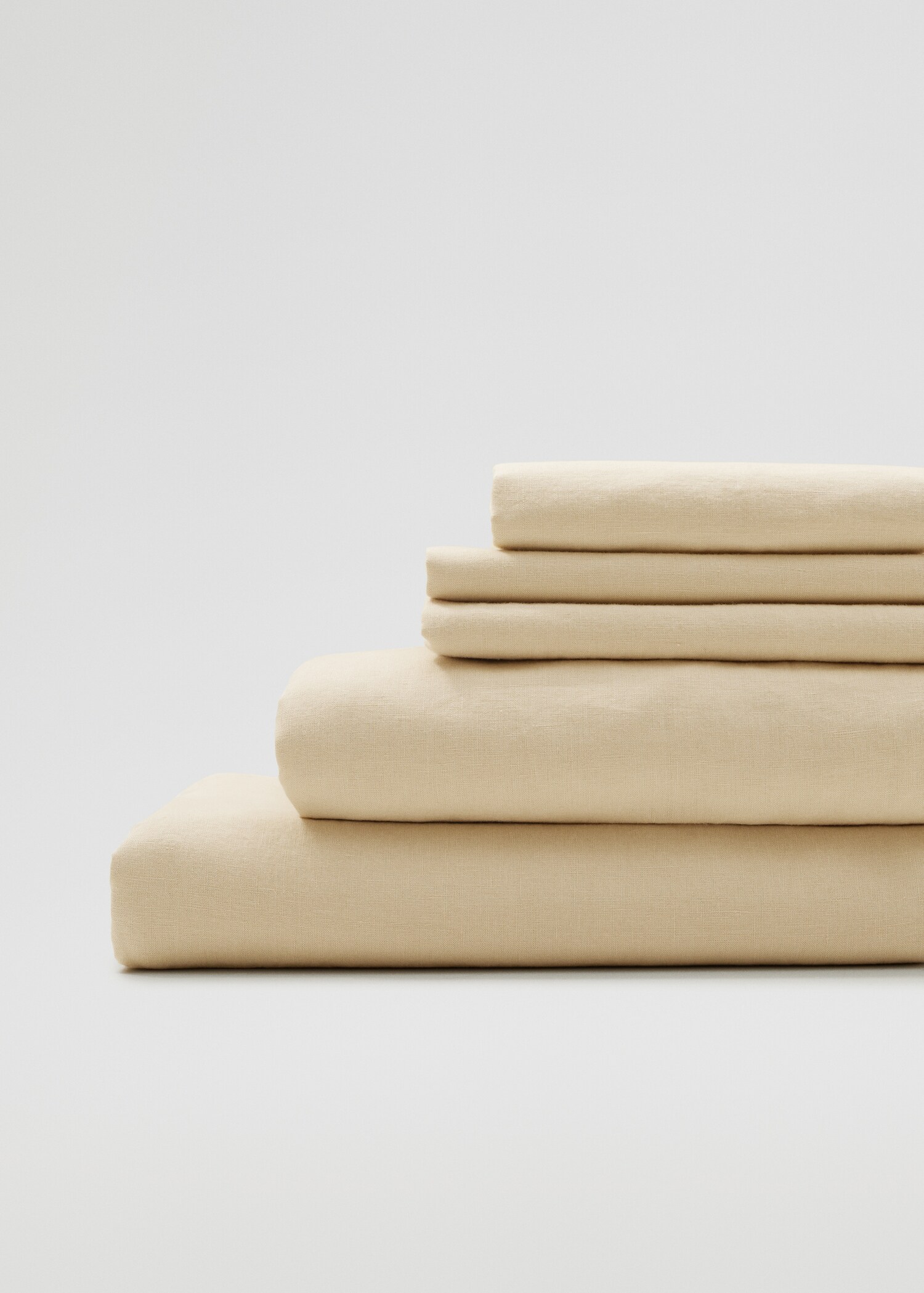 Cotton percale flat sheet (300 threads) superking bed - Medium plane