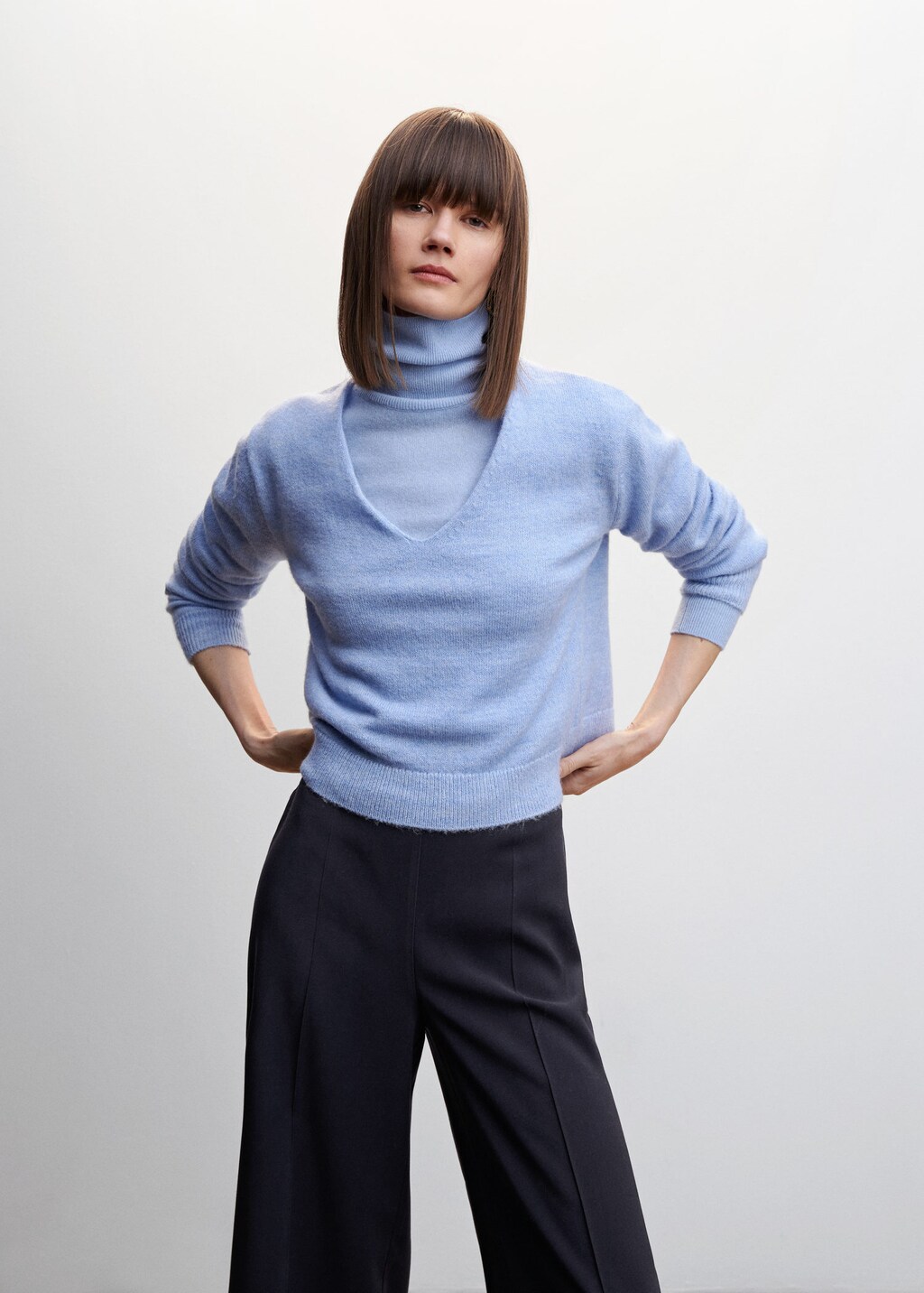 Mango high waist palazzo trousers 2025