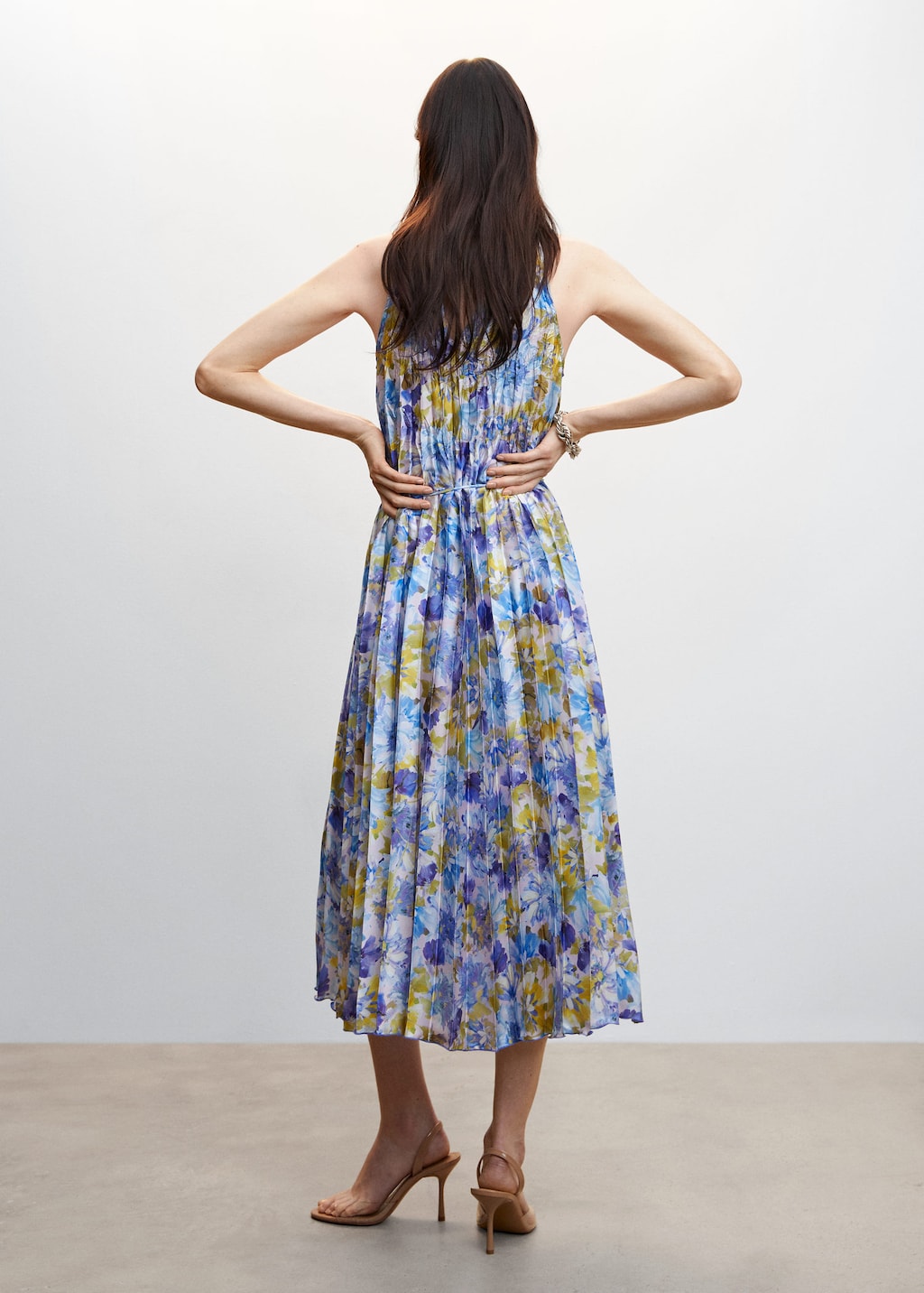 Printed pleated dress MANGO