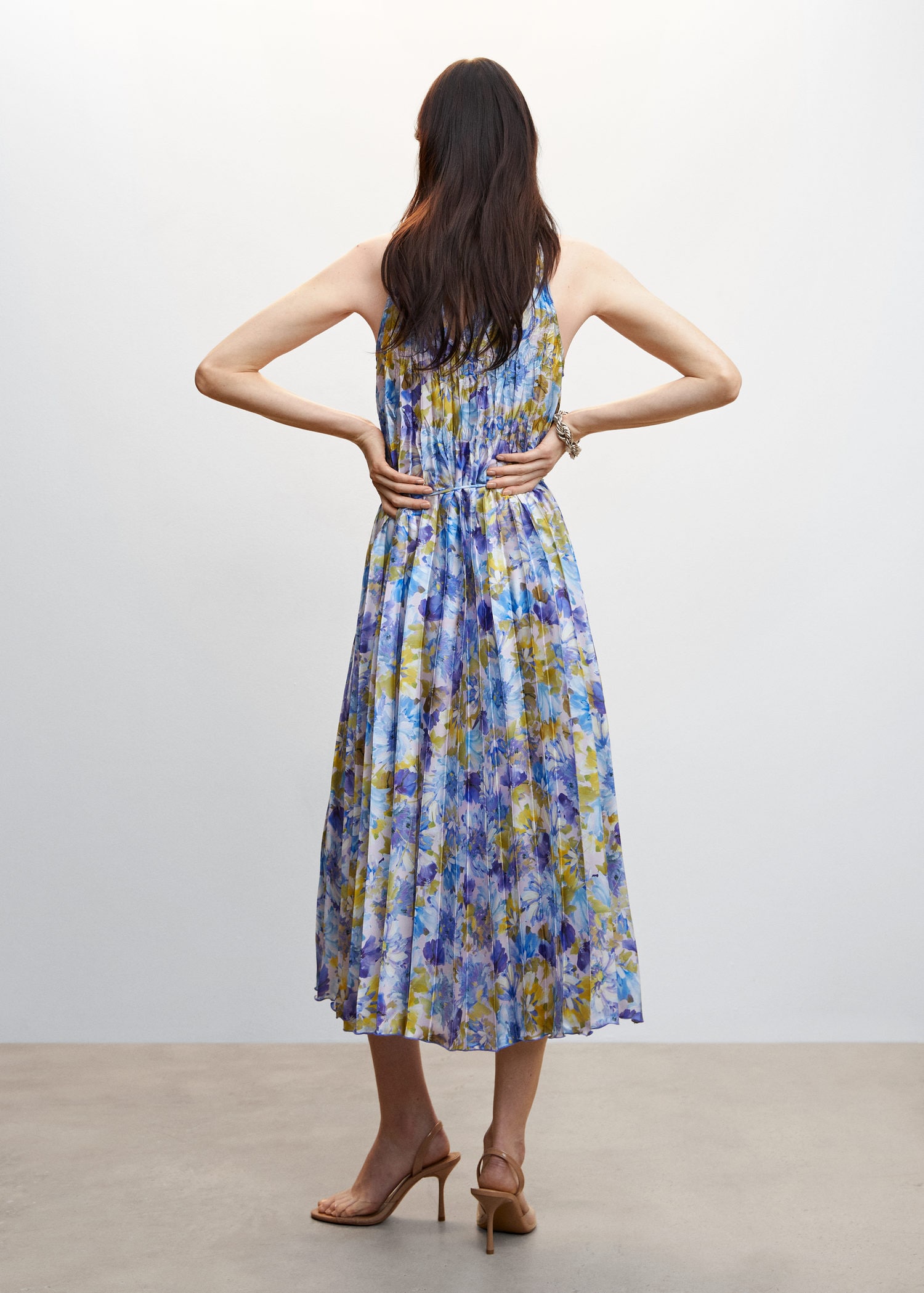 Printed pleated dress | MANGO