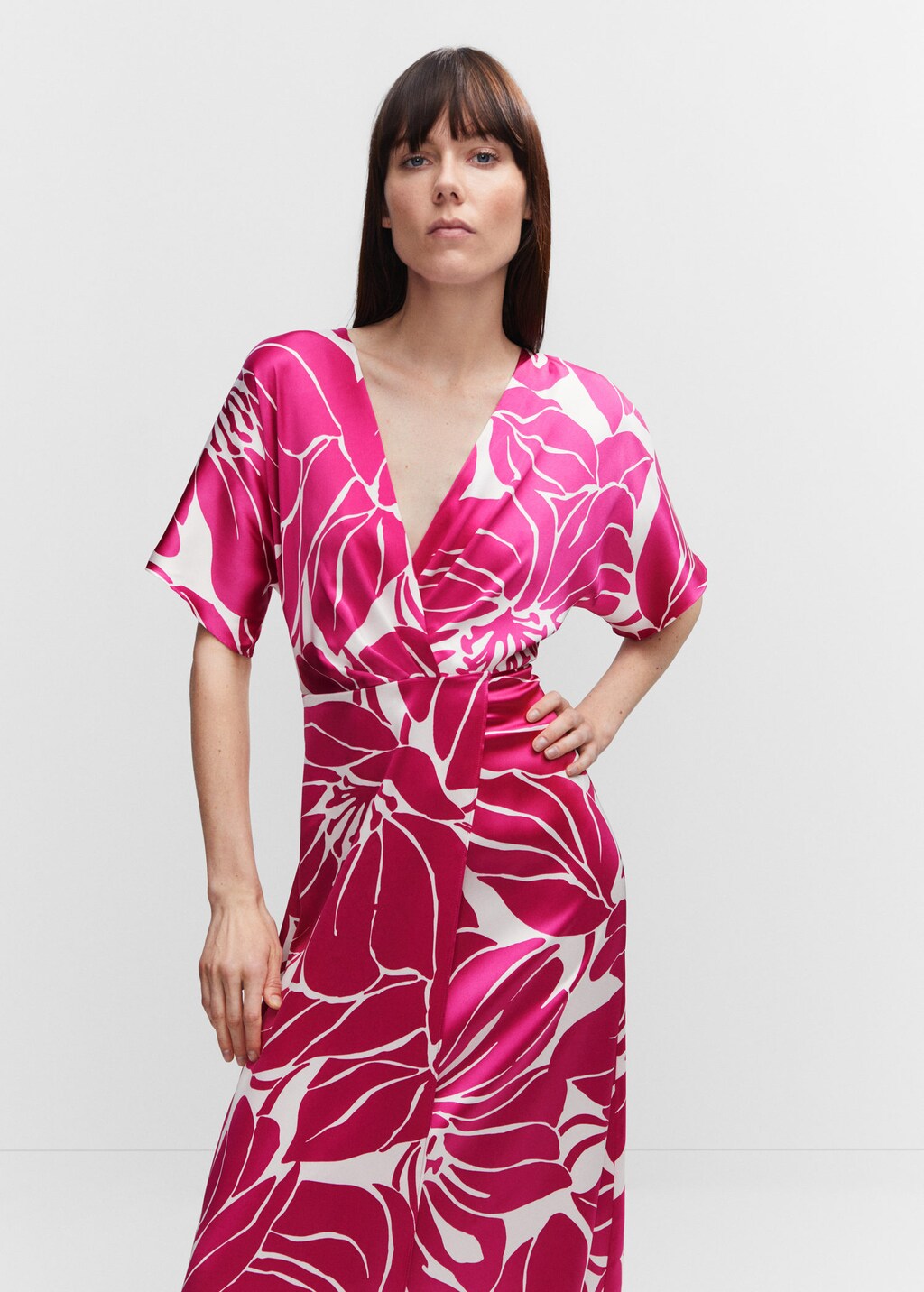 Mango wrapped sale satin dress