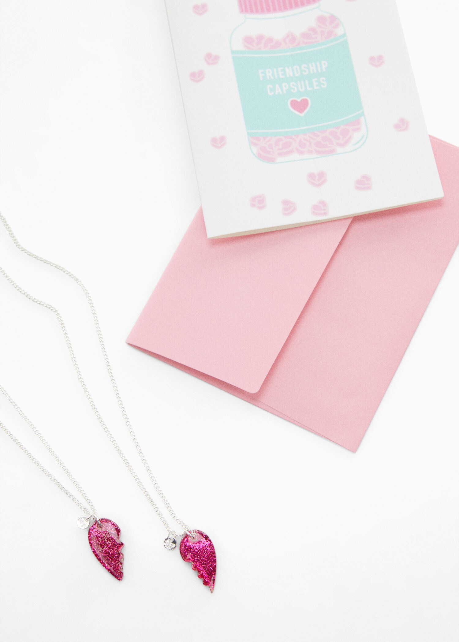 Best Friends Lime & Grapefruit Heart Pendant Necklaces - 2 Pack