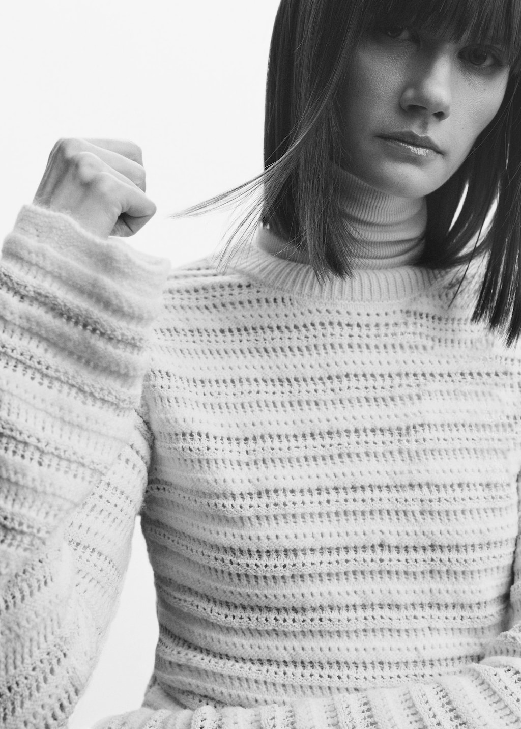 Mango openwork shop knit sweater