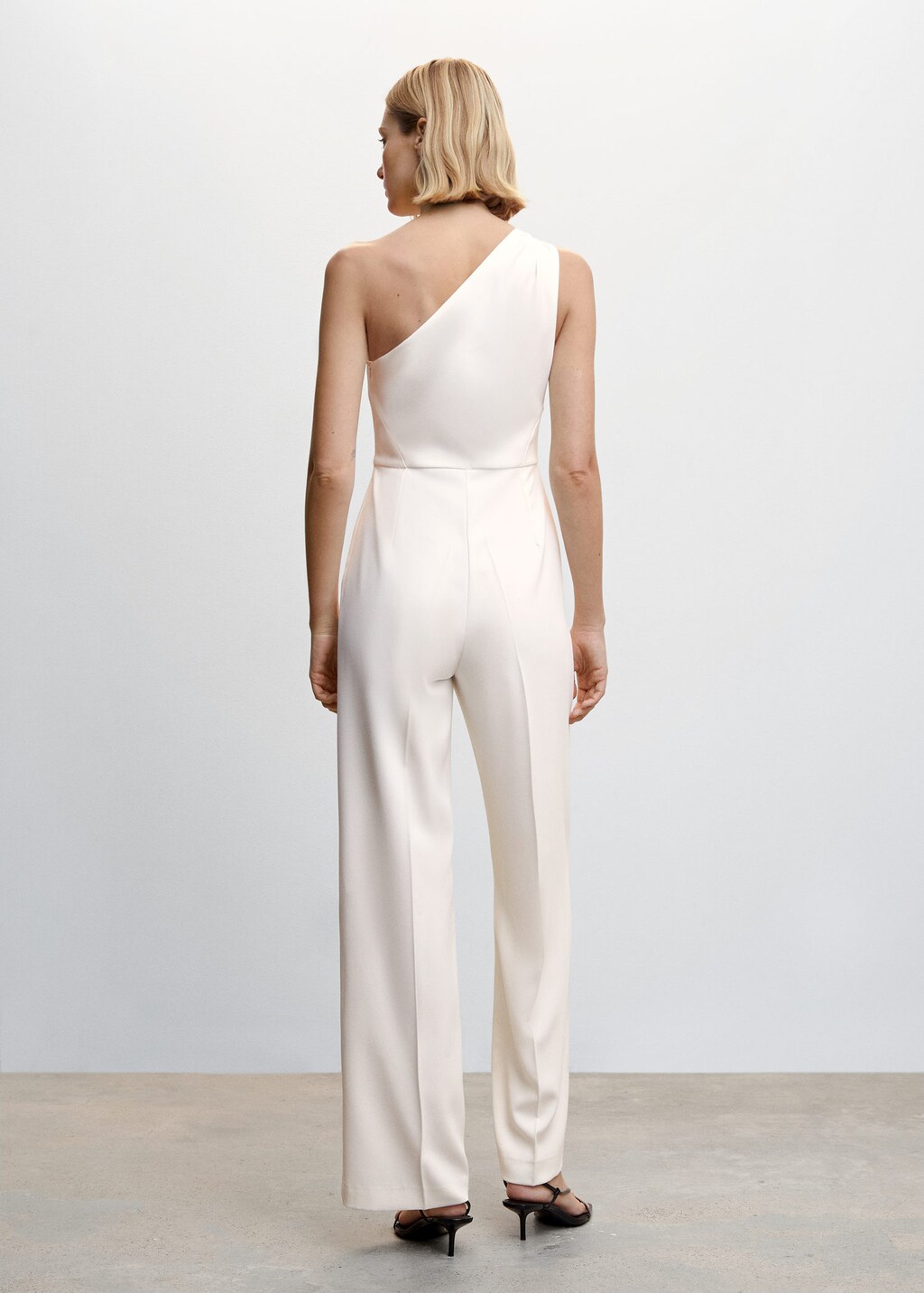 White asymmetrical hot sale jumpsuit