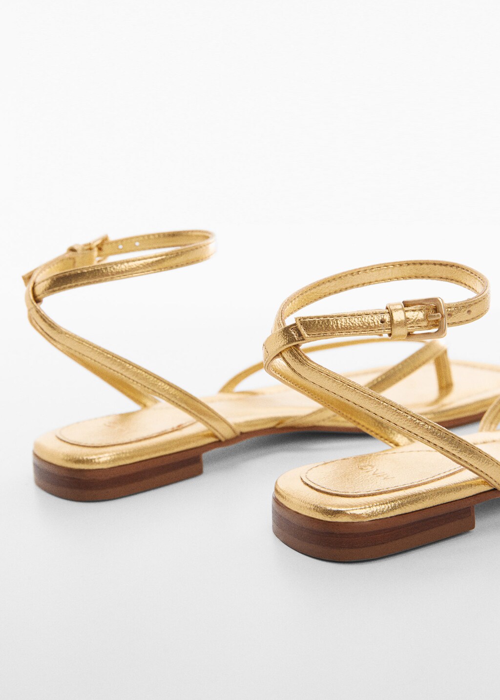 Mango deals gold sandals