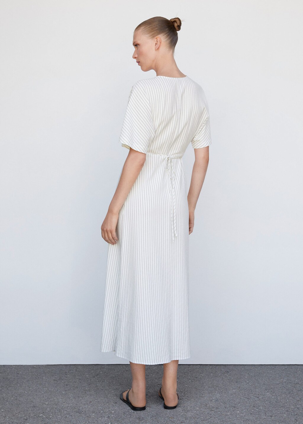 Mango striped wrap dress 2025