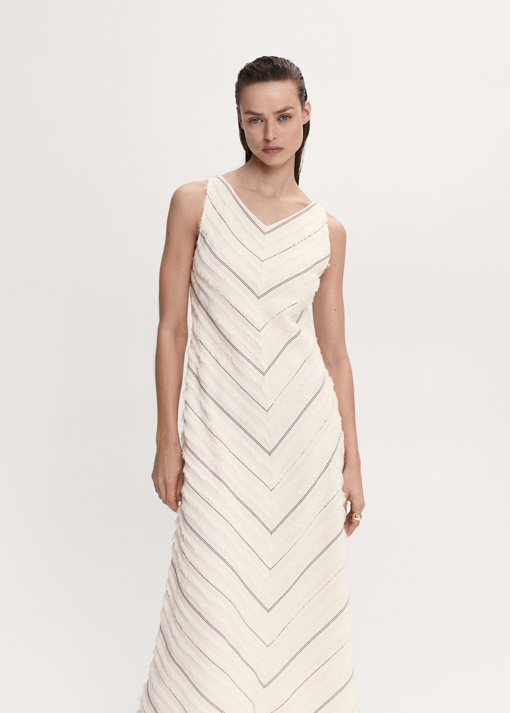 Striped flared dress MANGO