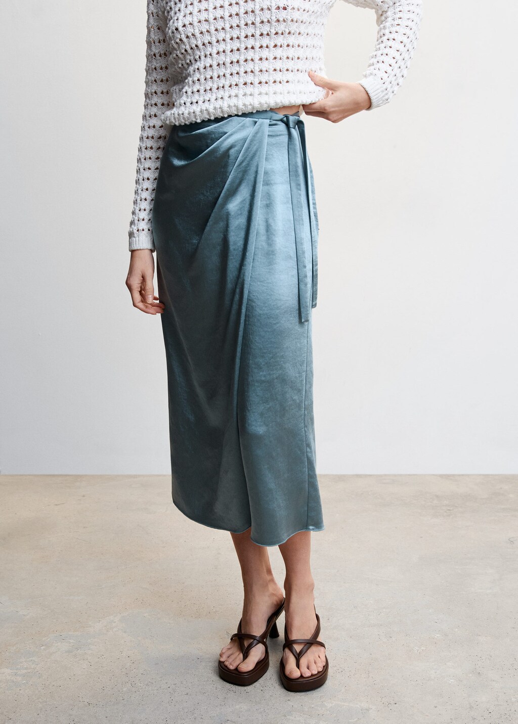 Mango midi wrap clearance skirt