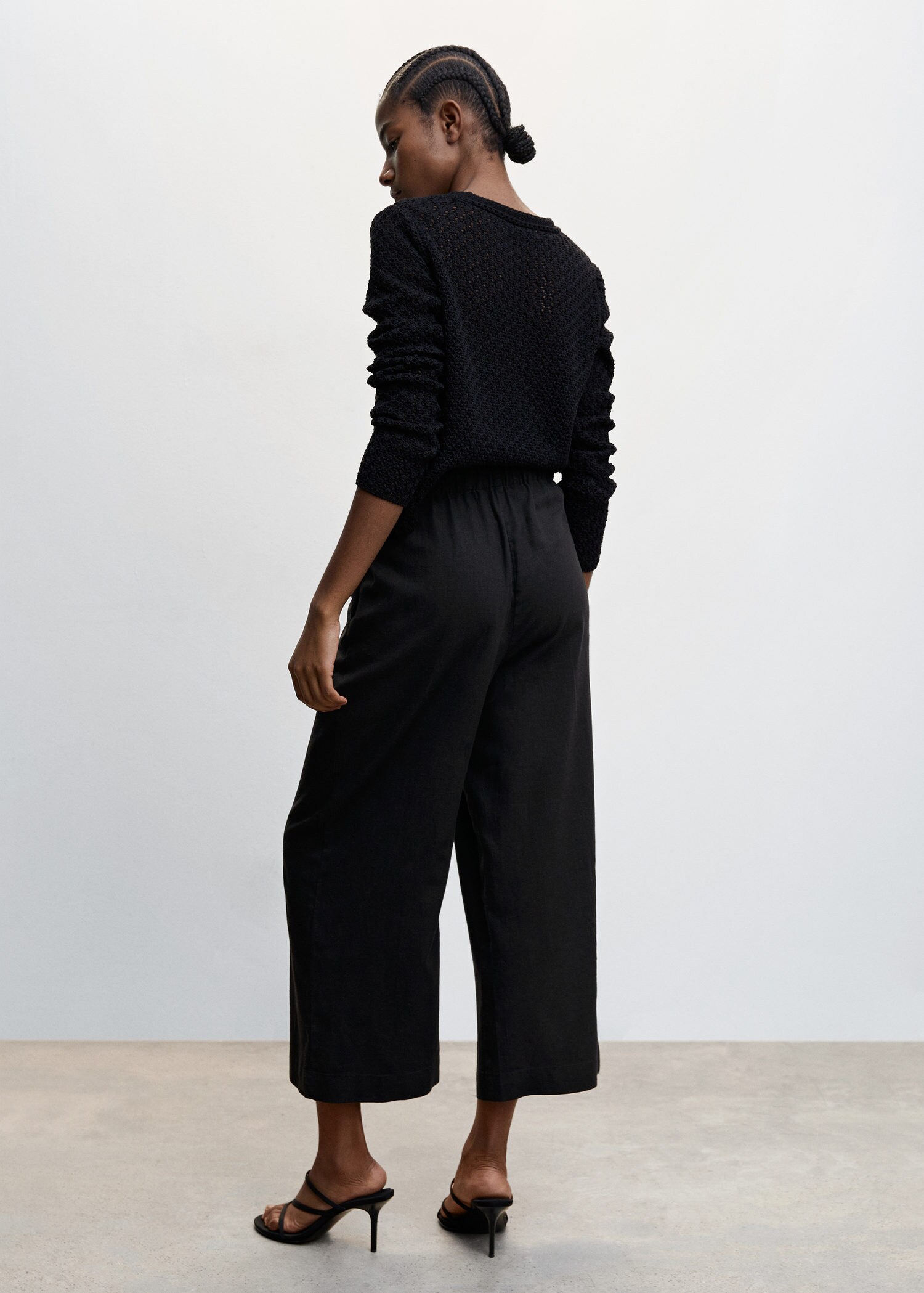 Linen-blend culotte trousers | MANGO
