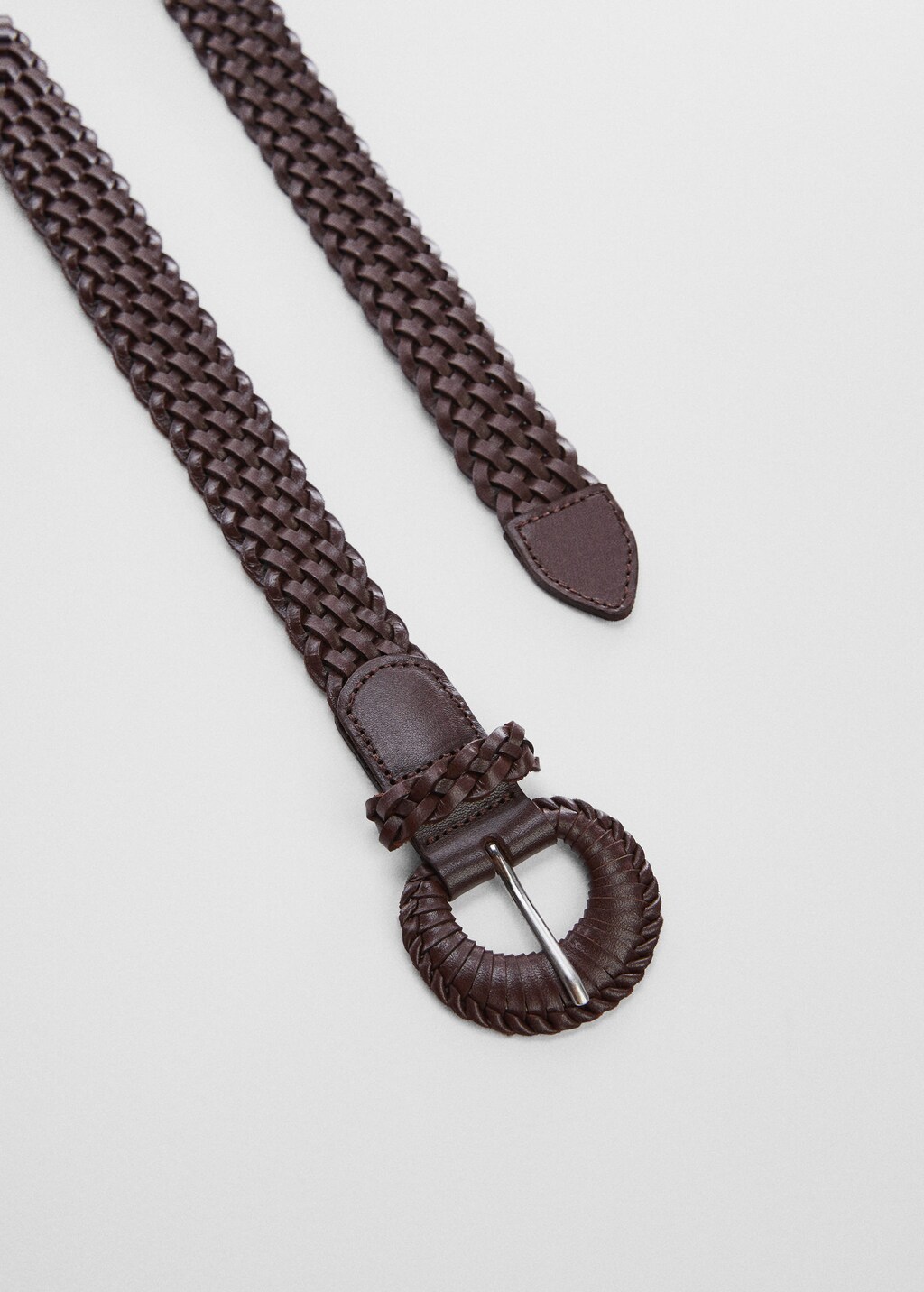 Mango Outlet Recycled Leather Braided Belt, $39, Mango