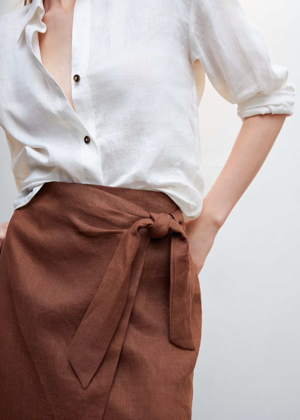 Linen draped clearance skirt