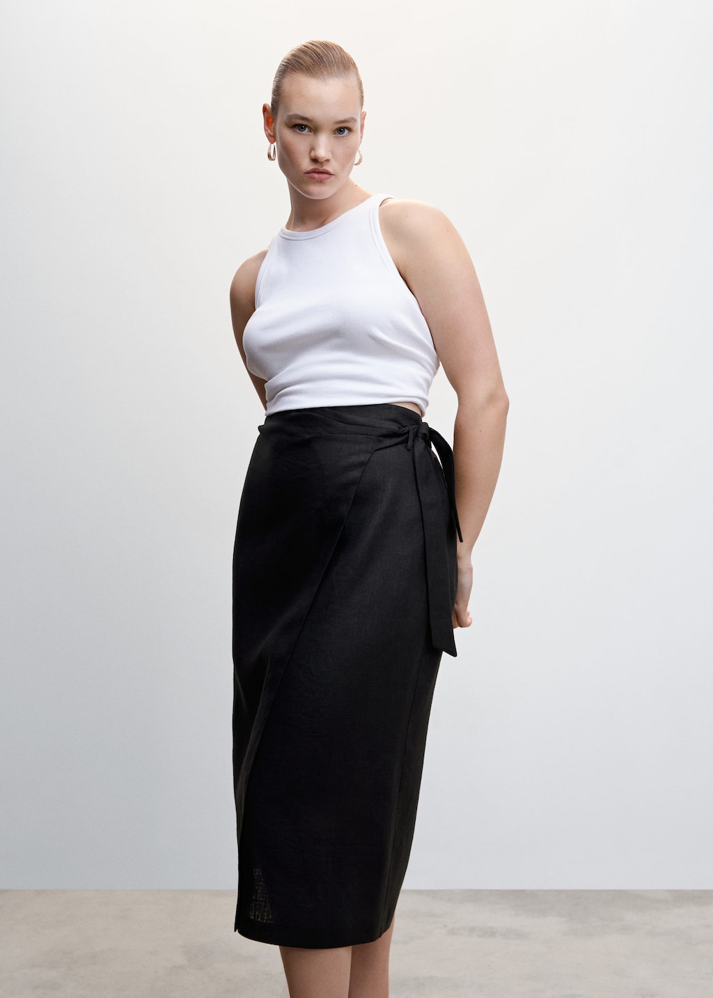 Mango midi wrap clearance skirt