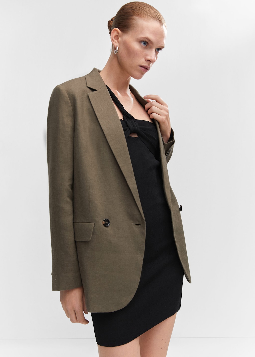 Linen oversized jacket MANGO