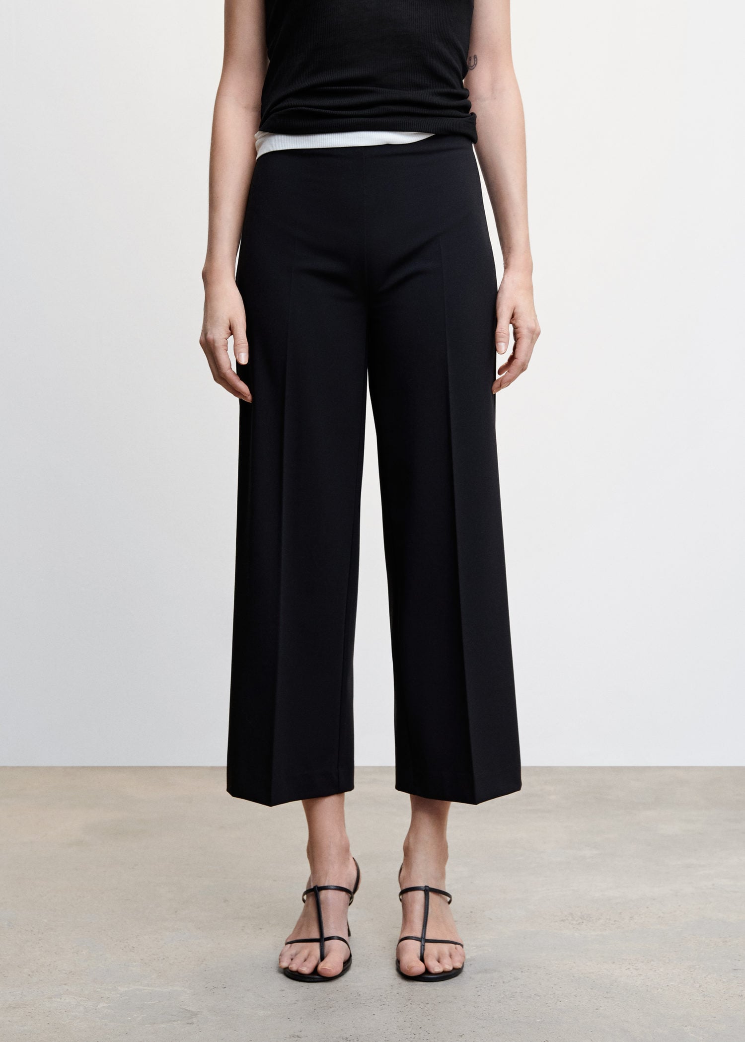Pantalon style jupe-culotte droit | MANGO