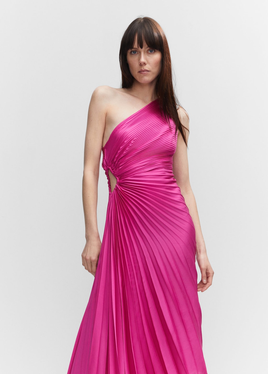 Asymmetrical pleated dress MANGO