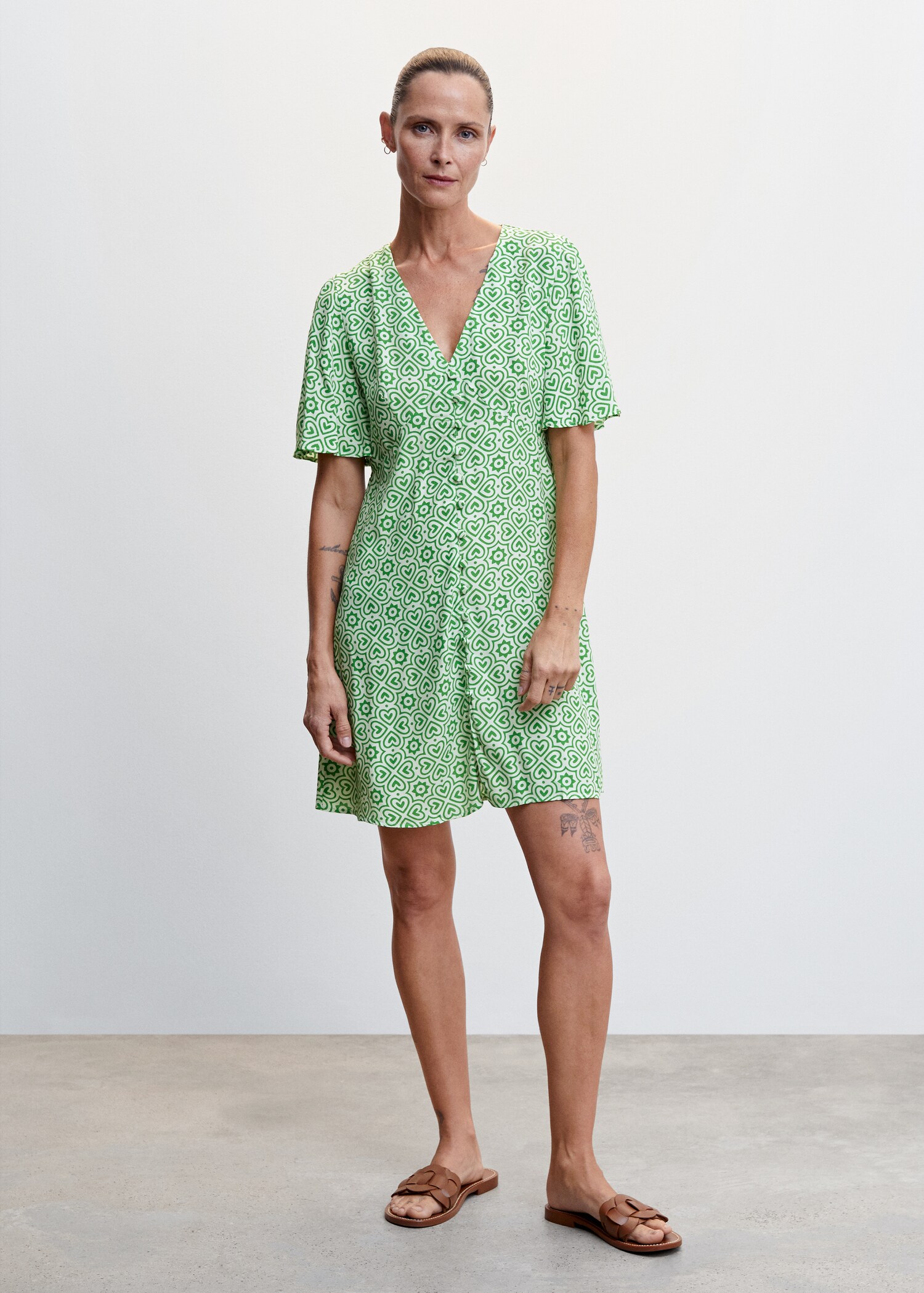Robe imprimée boutons - Plan général