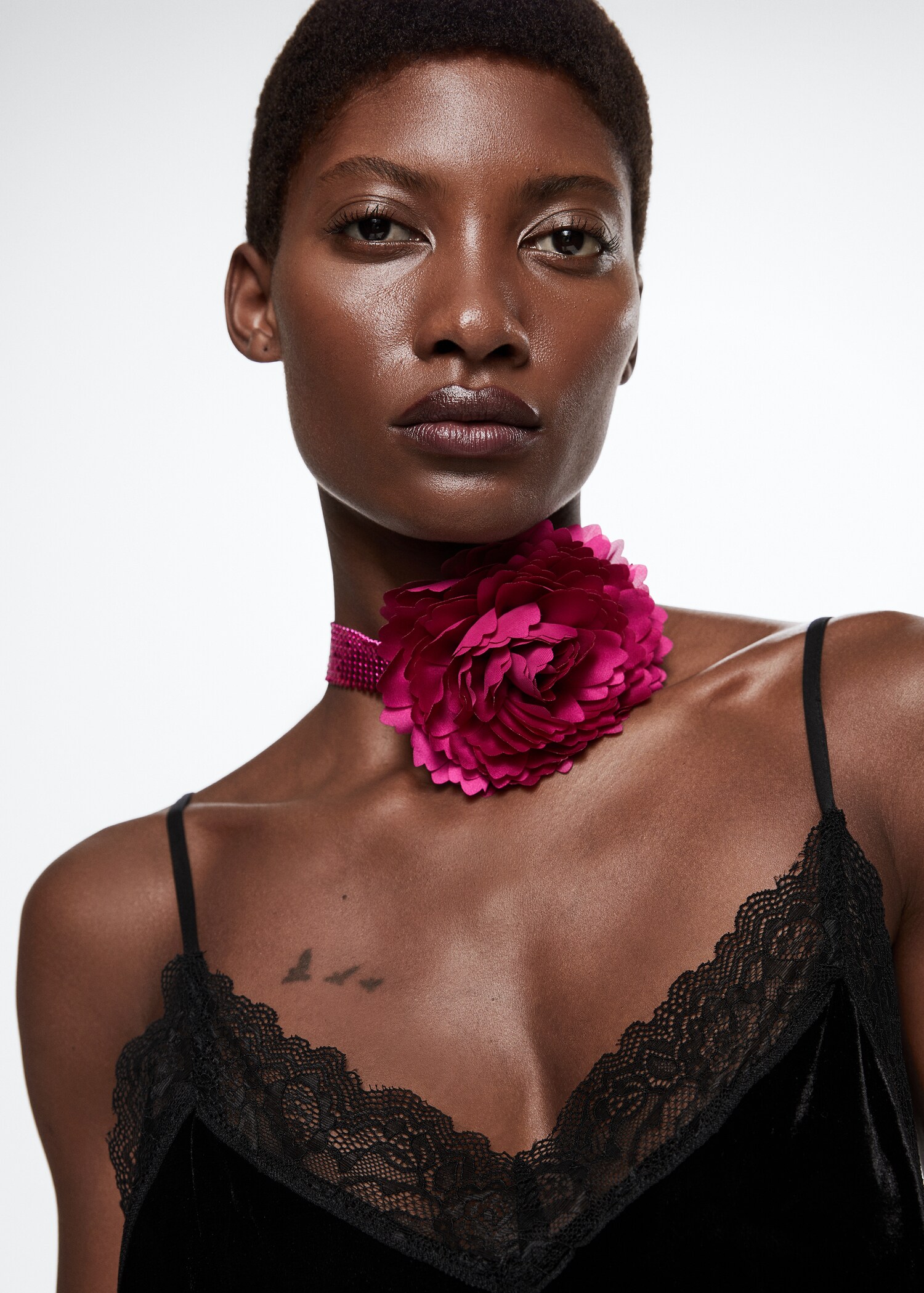 Collier fleur double tour - Plan général
